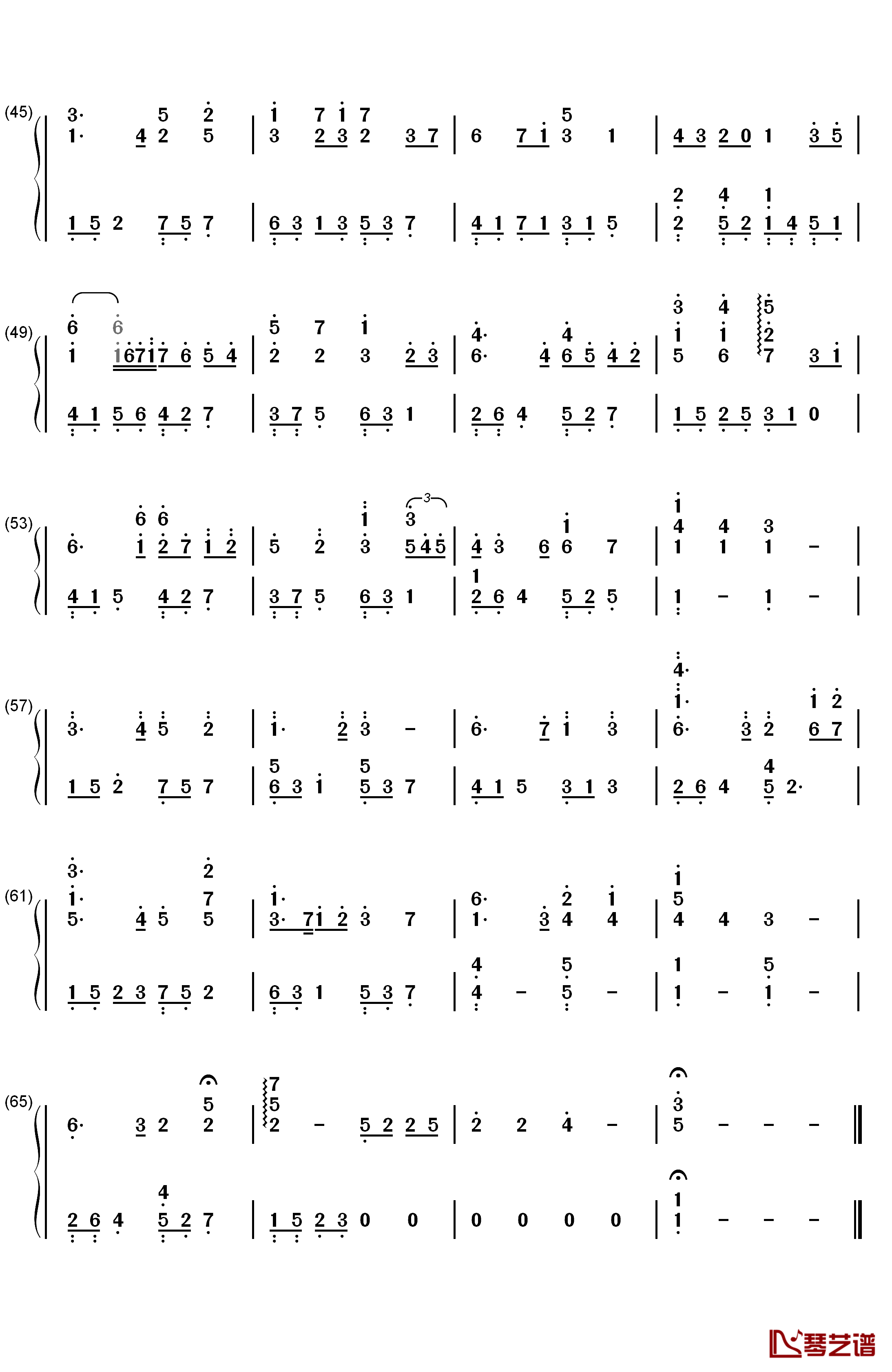 上世纪的童话钢琴简谱-数字双手-雷诺儿3