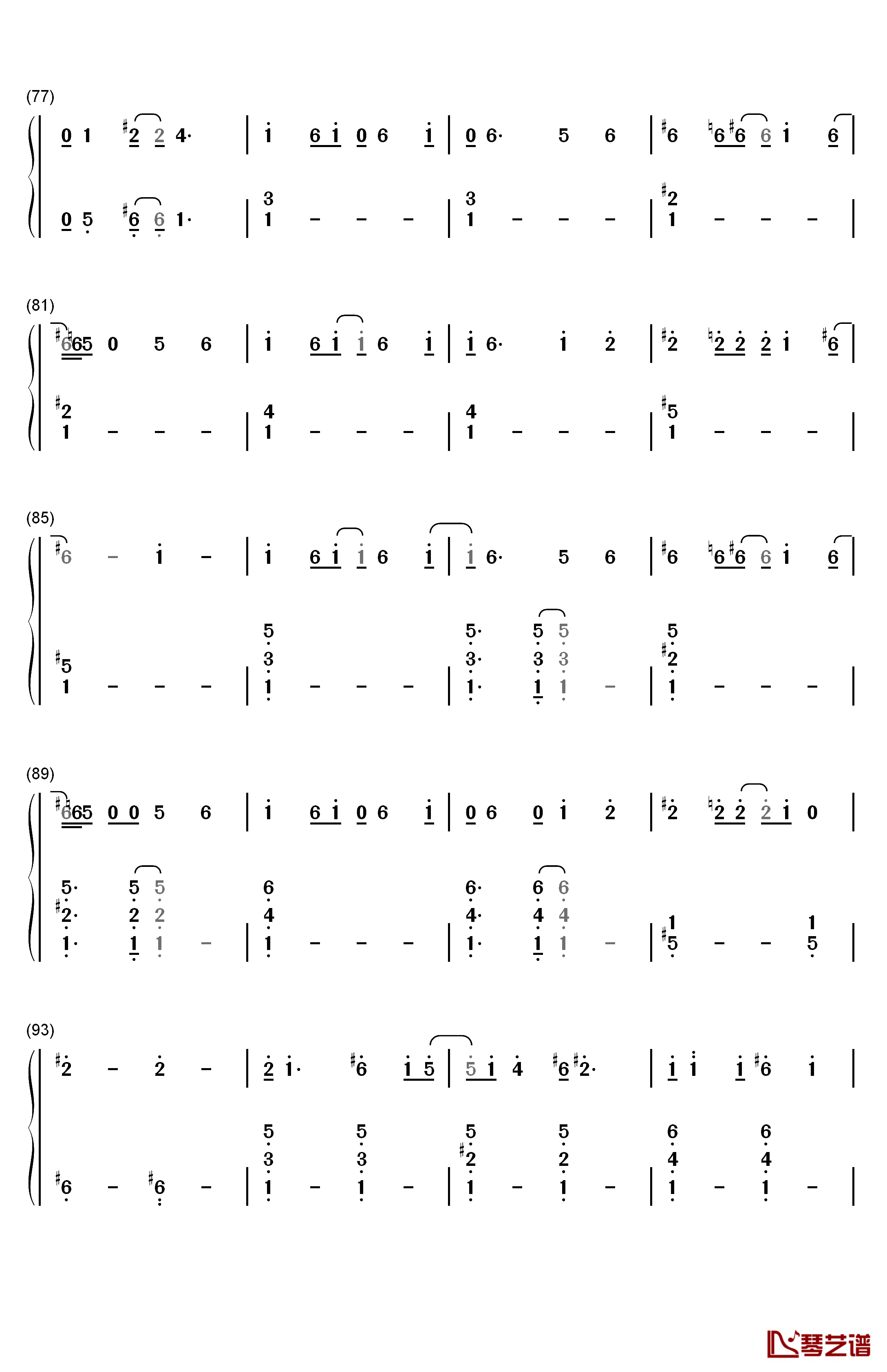 ずっとずっとずっと钢琴简谱-数字双手-久川綾  丹下桜5