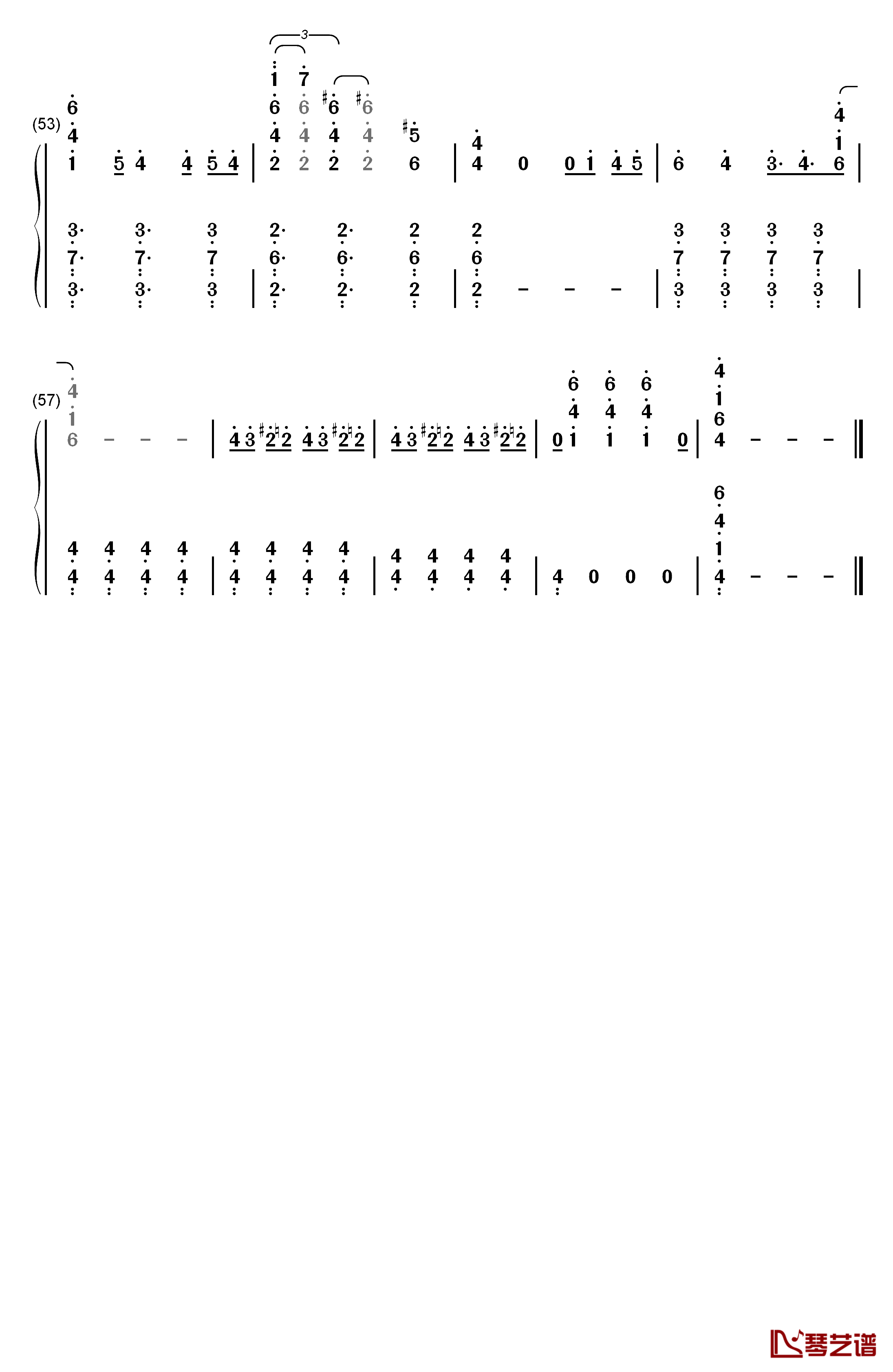 裏切り者のレクイエム钢琴简谱-数字双手-长谷川大介4