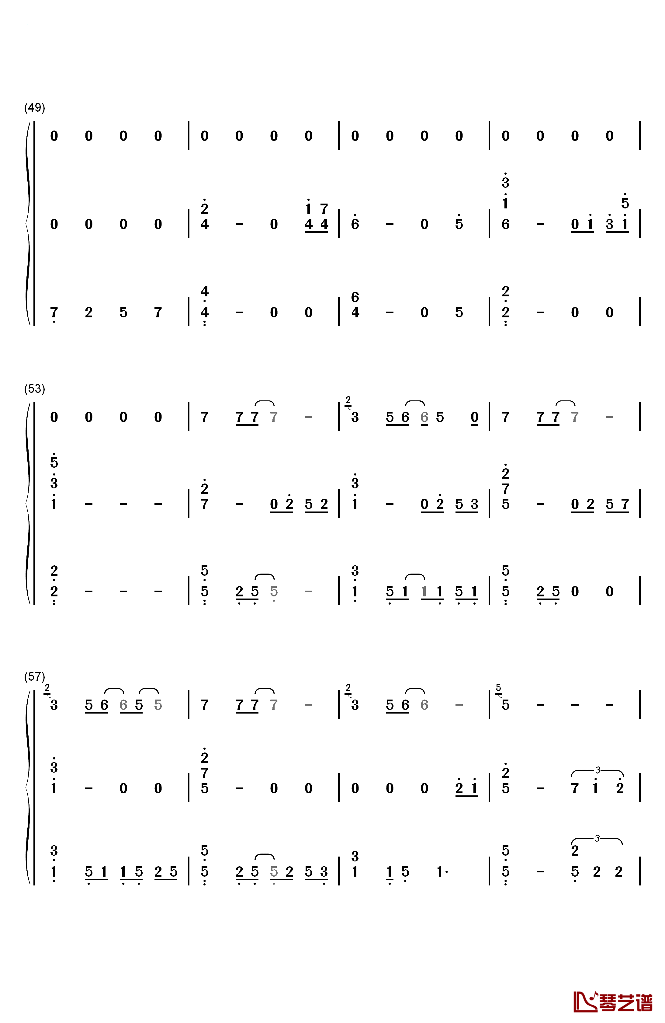 用心良苦钢琴简谱-数字双手-张宇5