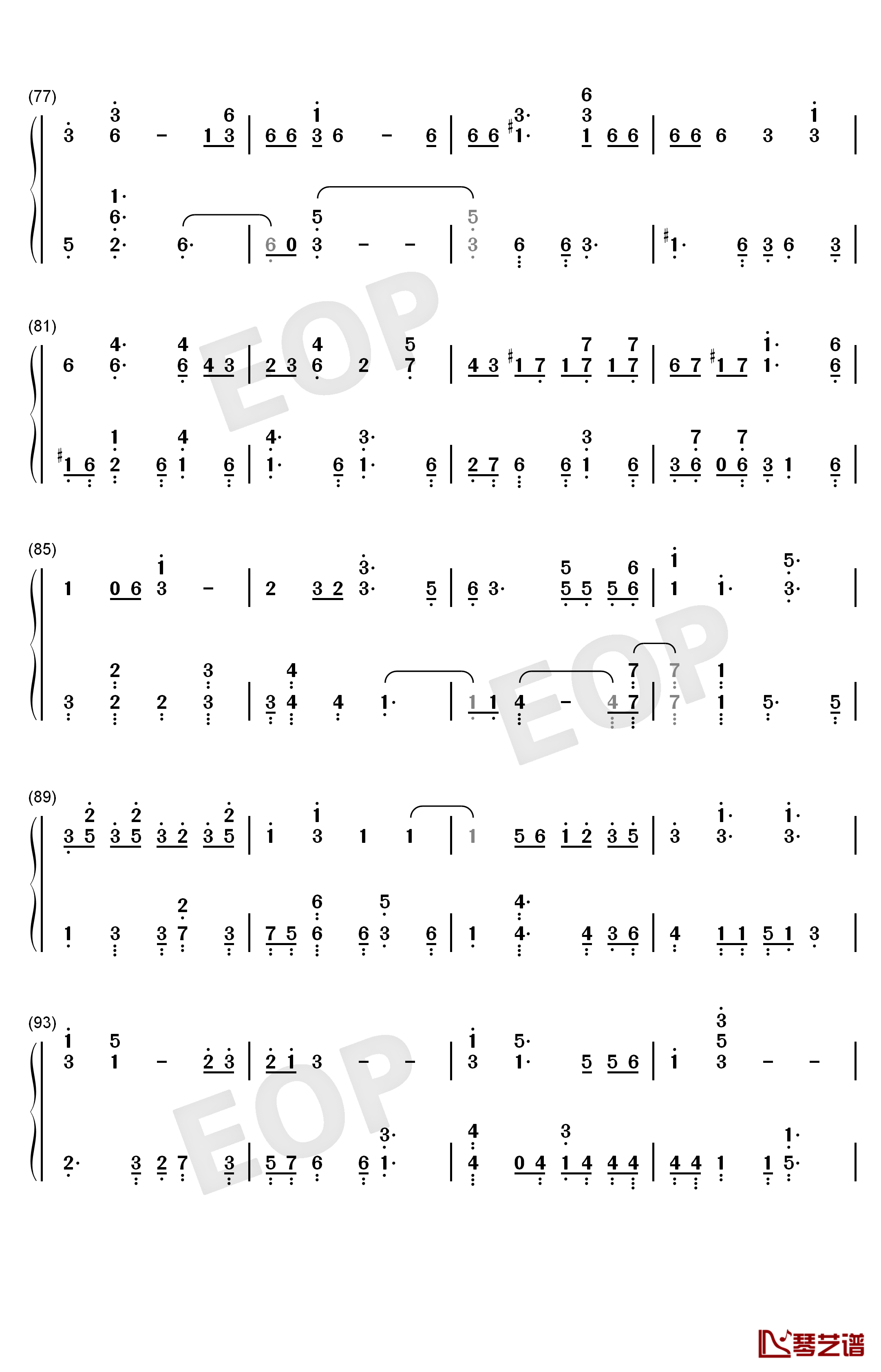 BBIBBI钢琴简谱-数字双手-IU 李知恩5