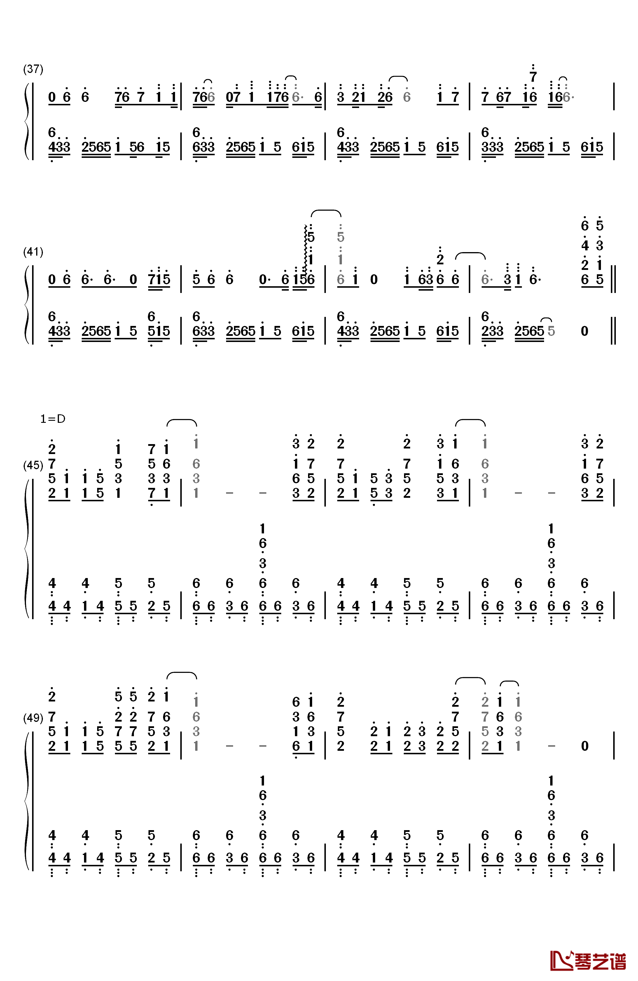 Call your name钢琴简谱-数字双手-mpi & CASG3