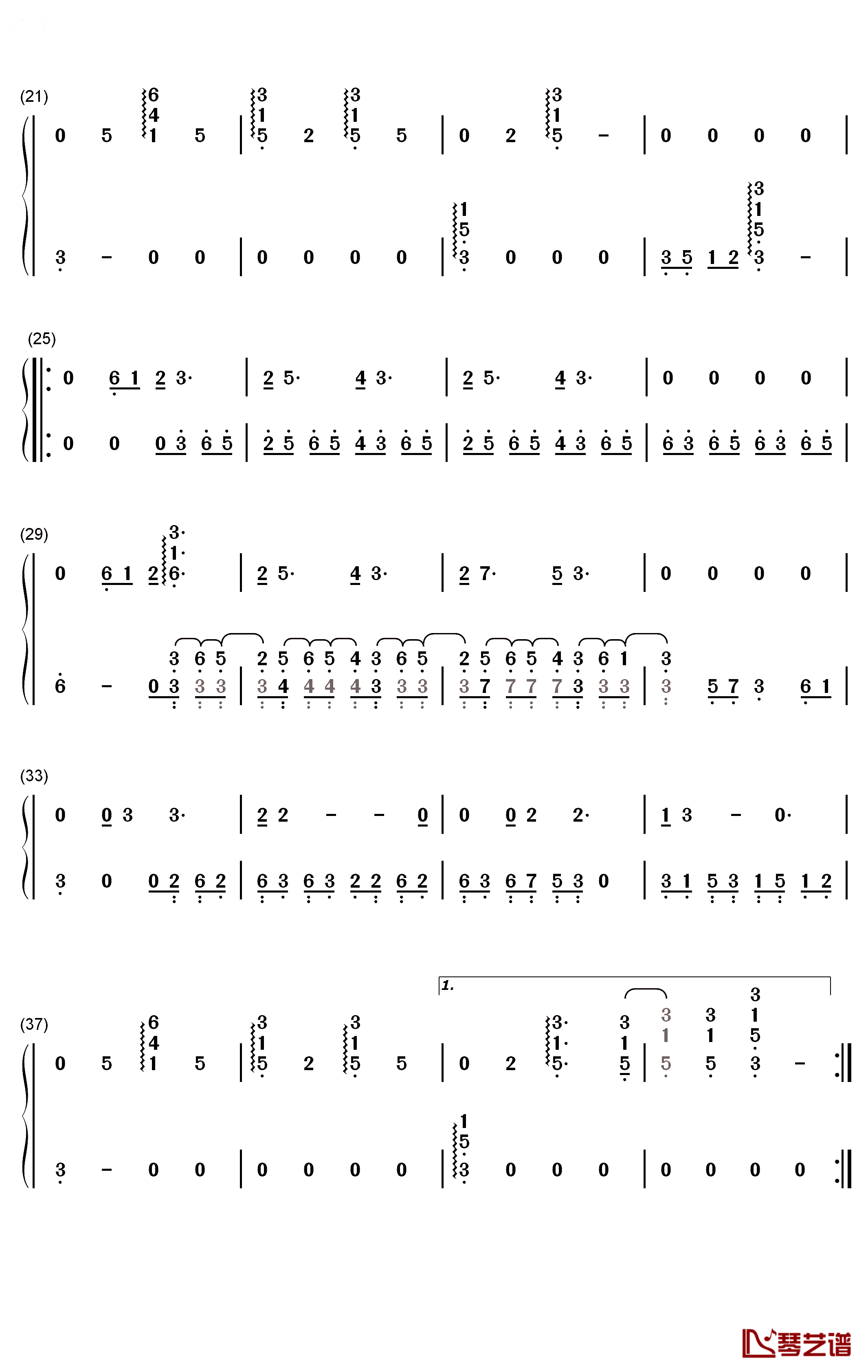 ニリンソウ钢琴简谱-数字双手-細井聡司2