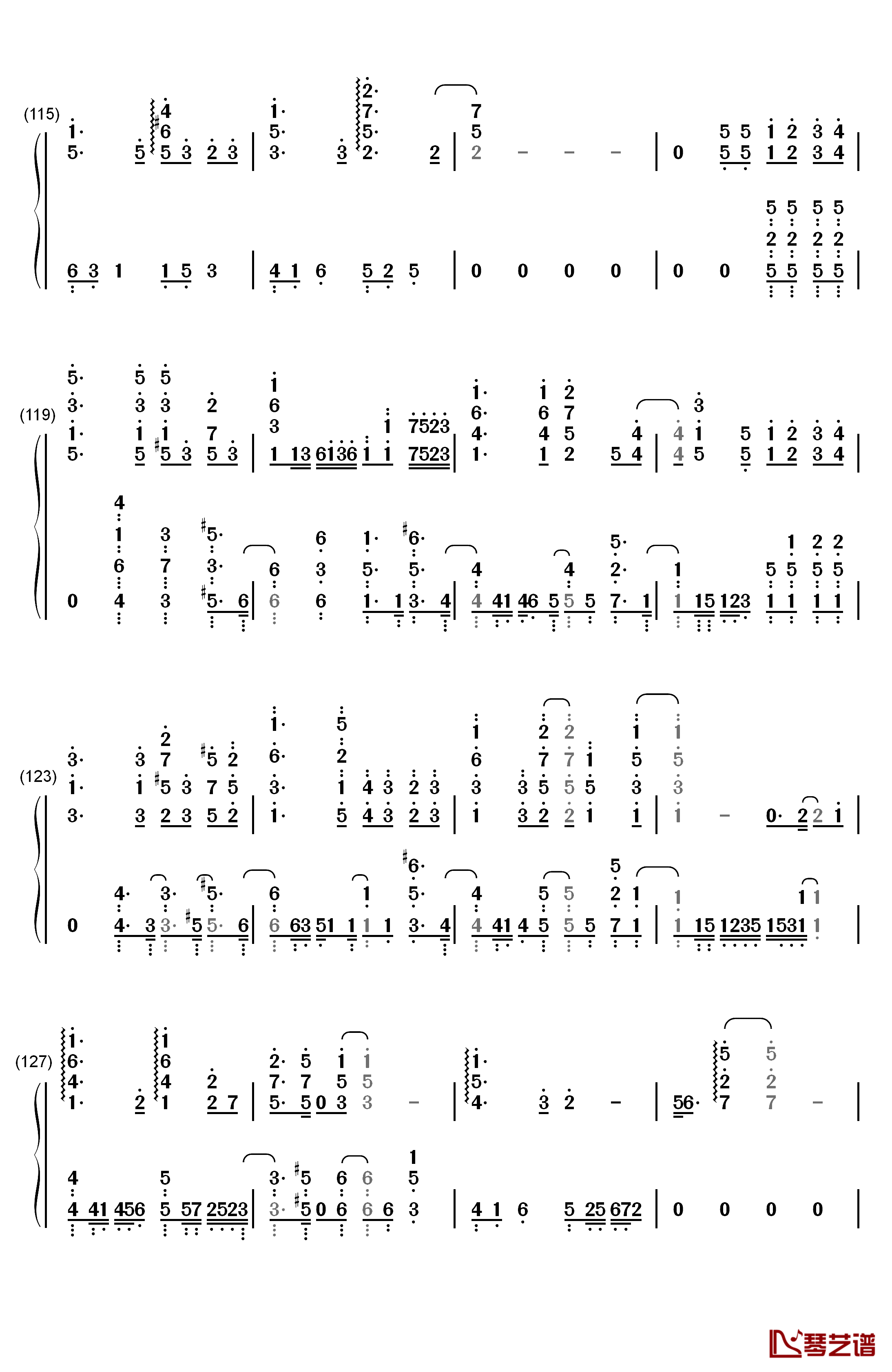 Pianissimo钢琴简谱-数字双手-初音ミク8