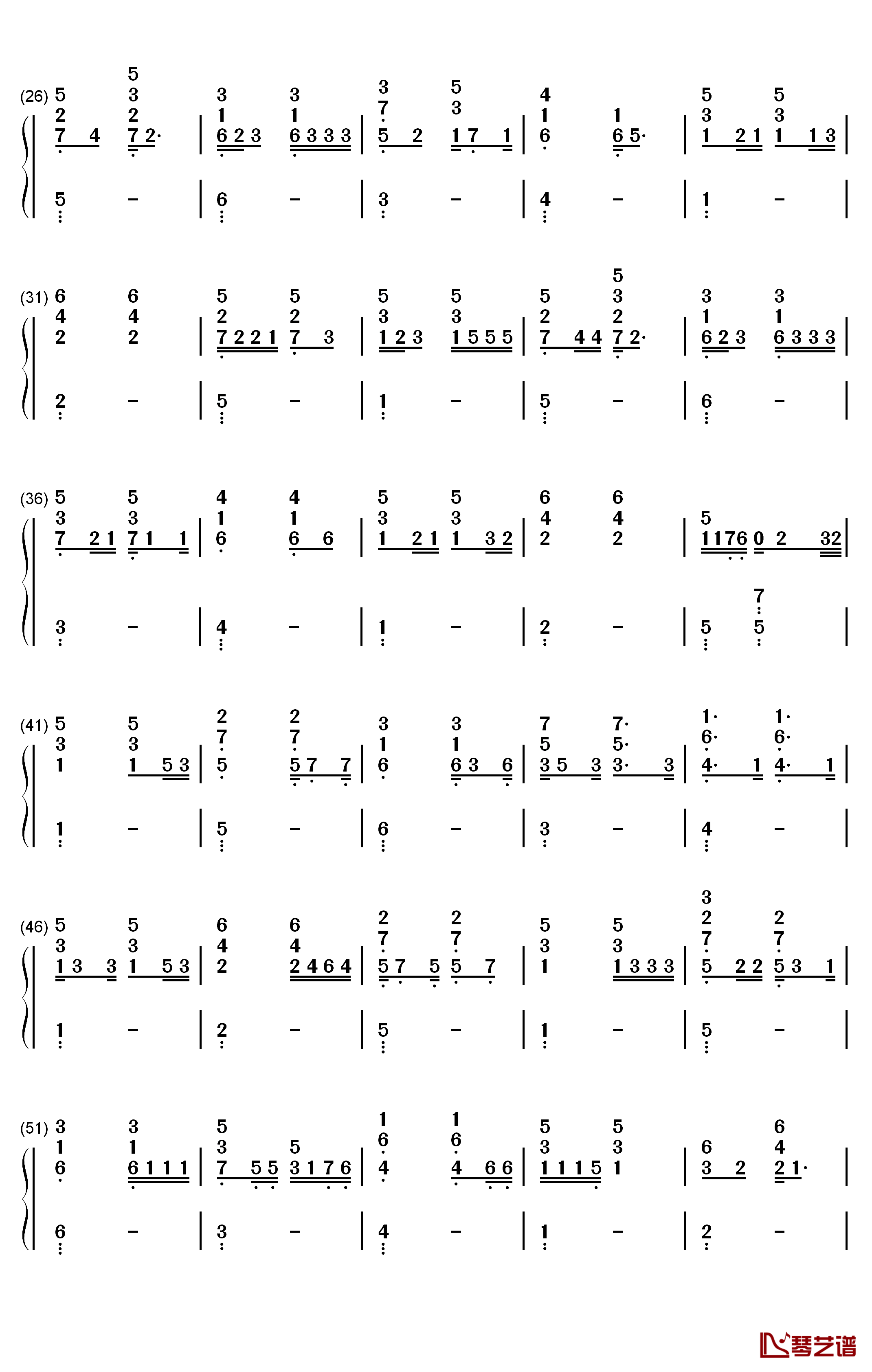 清新的小女孩钢琴简谱-数字双手-思安贵2