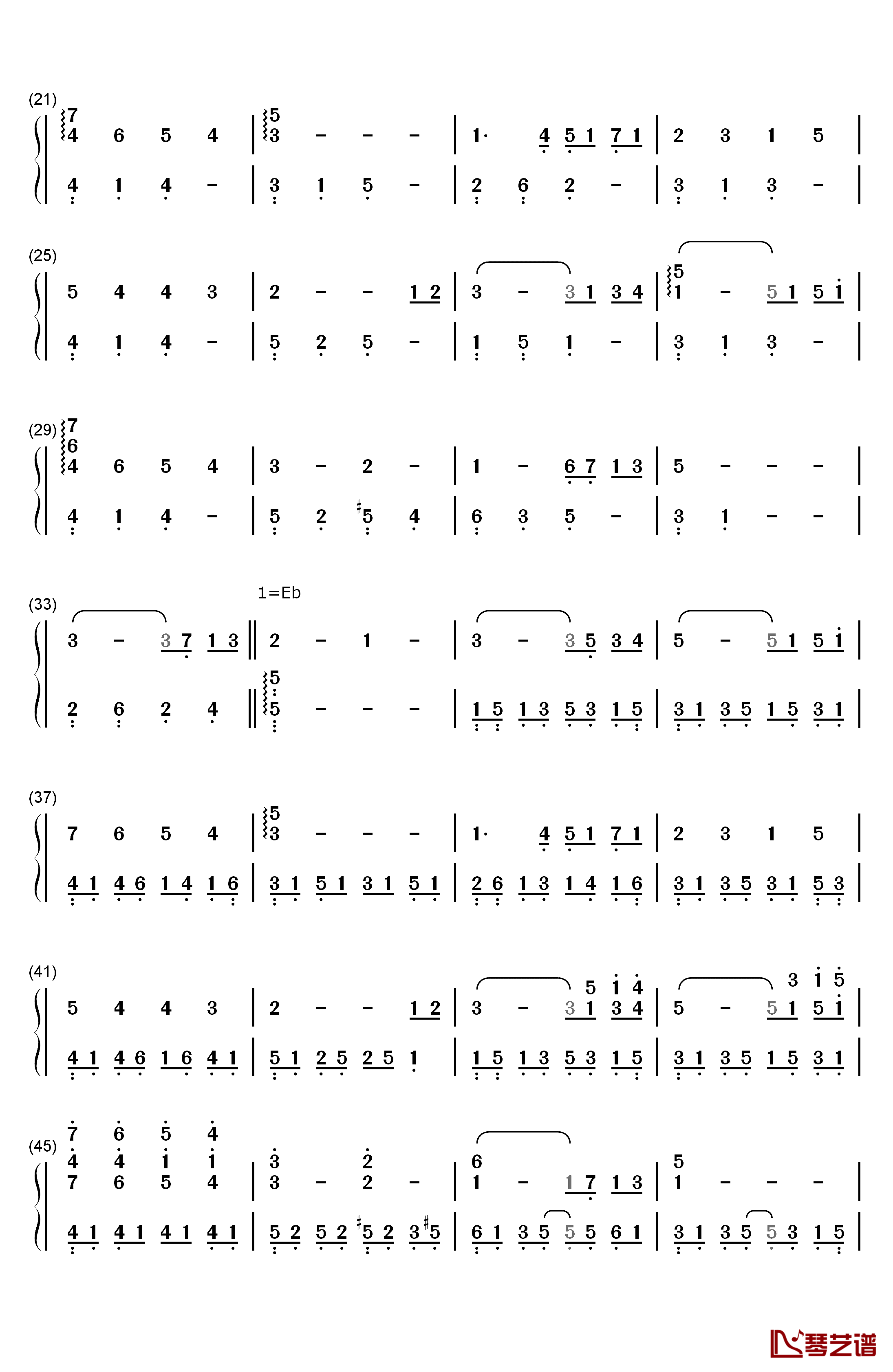 大切なひと钢琴简谱-数字双手-水月陵2