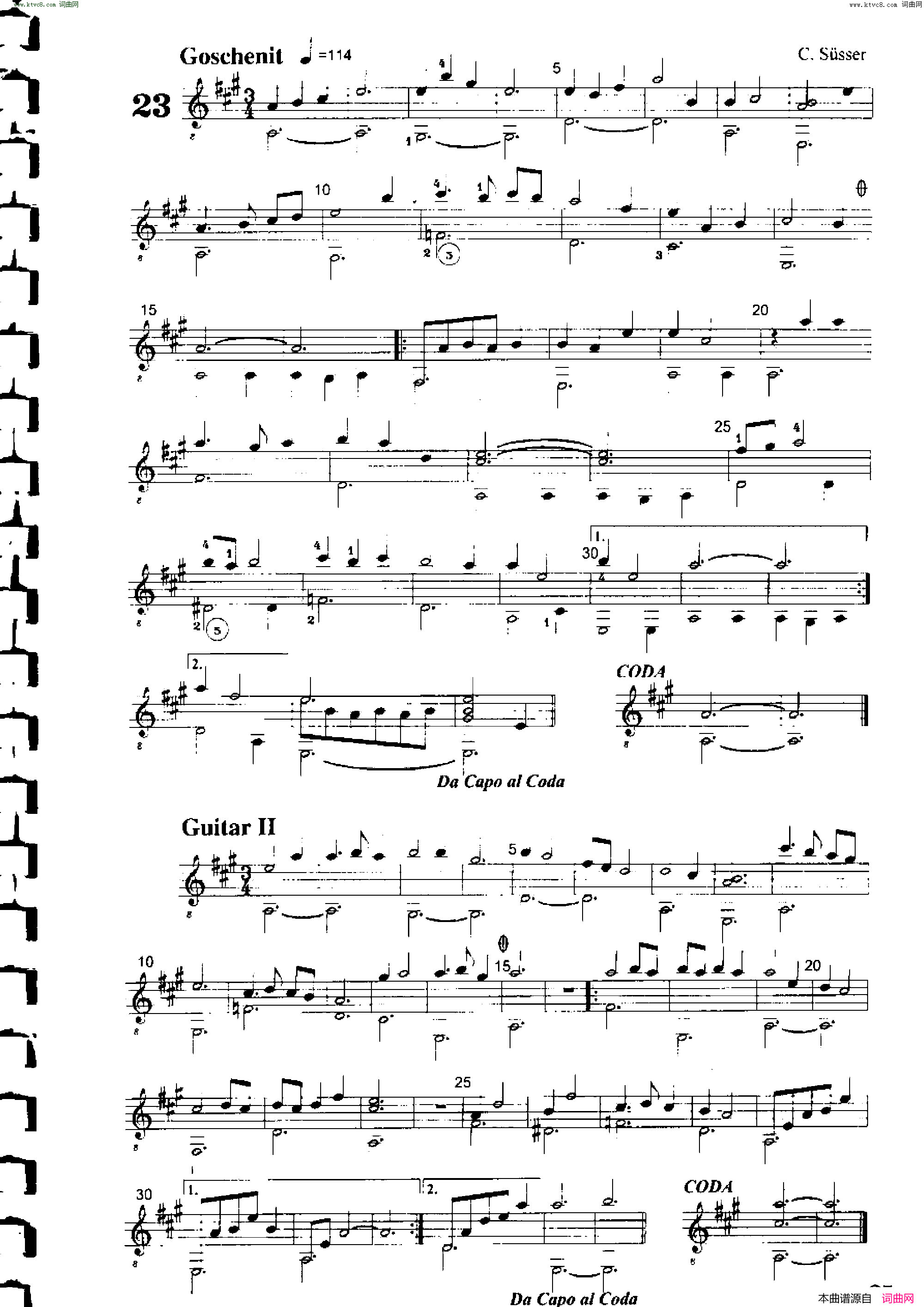 Classical guitar－Susser Ctibor_No 6, Fantazie ze sveta mineralu简谱1