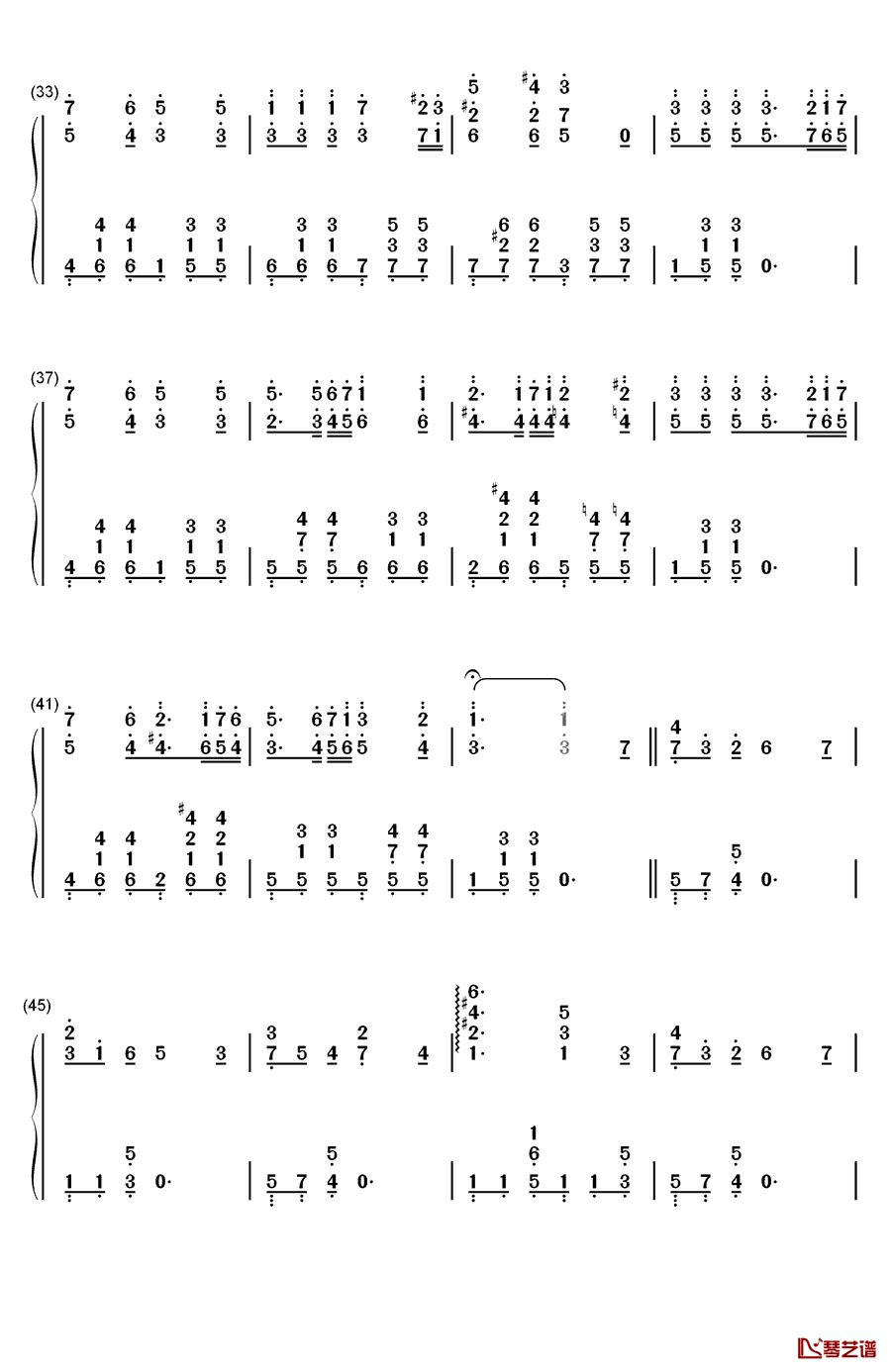 花之歌钢琴简谱-数字双手-兰格3