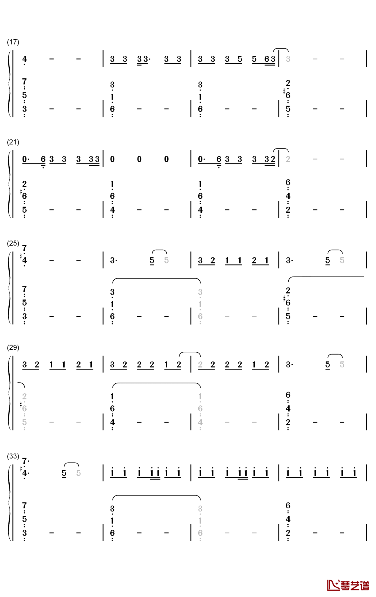 She钢琴简谱-数字双手-Harry Styles2