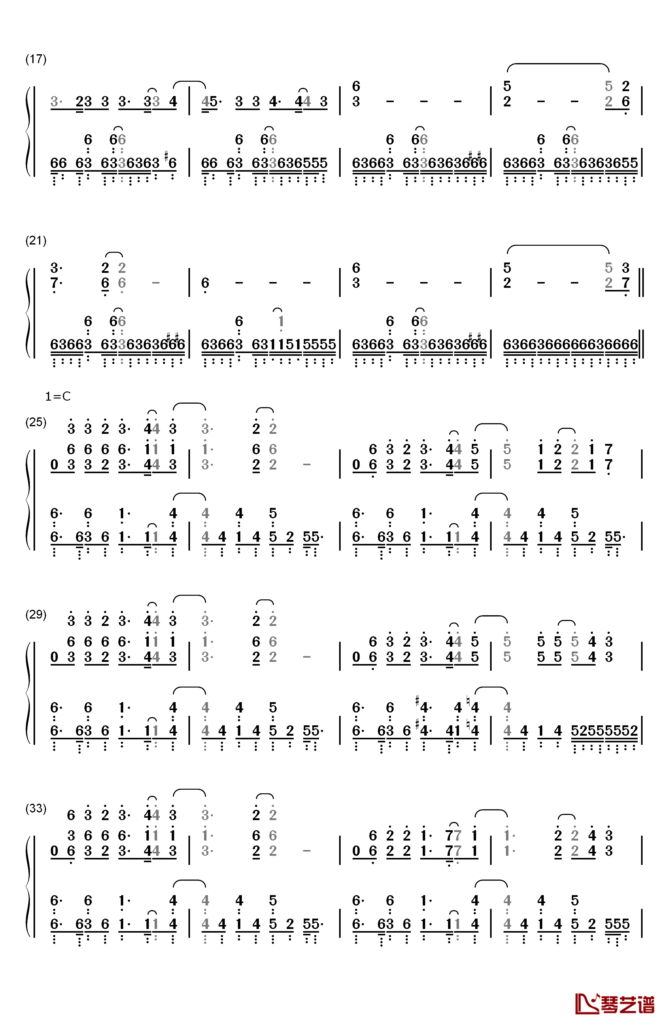 One Reason钢琴简谱-数字双手-fade2