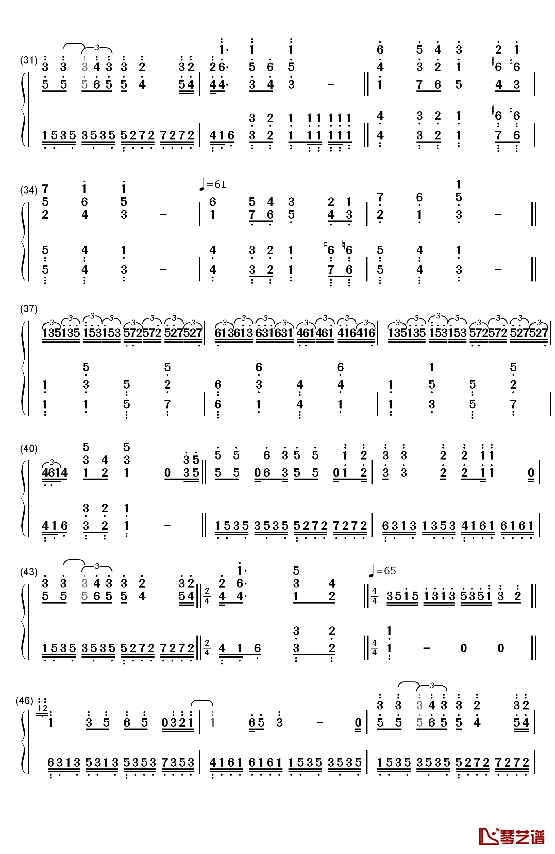 Let It Be钢琴简谱-数字双手-理查德克莱德曼3