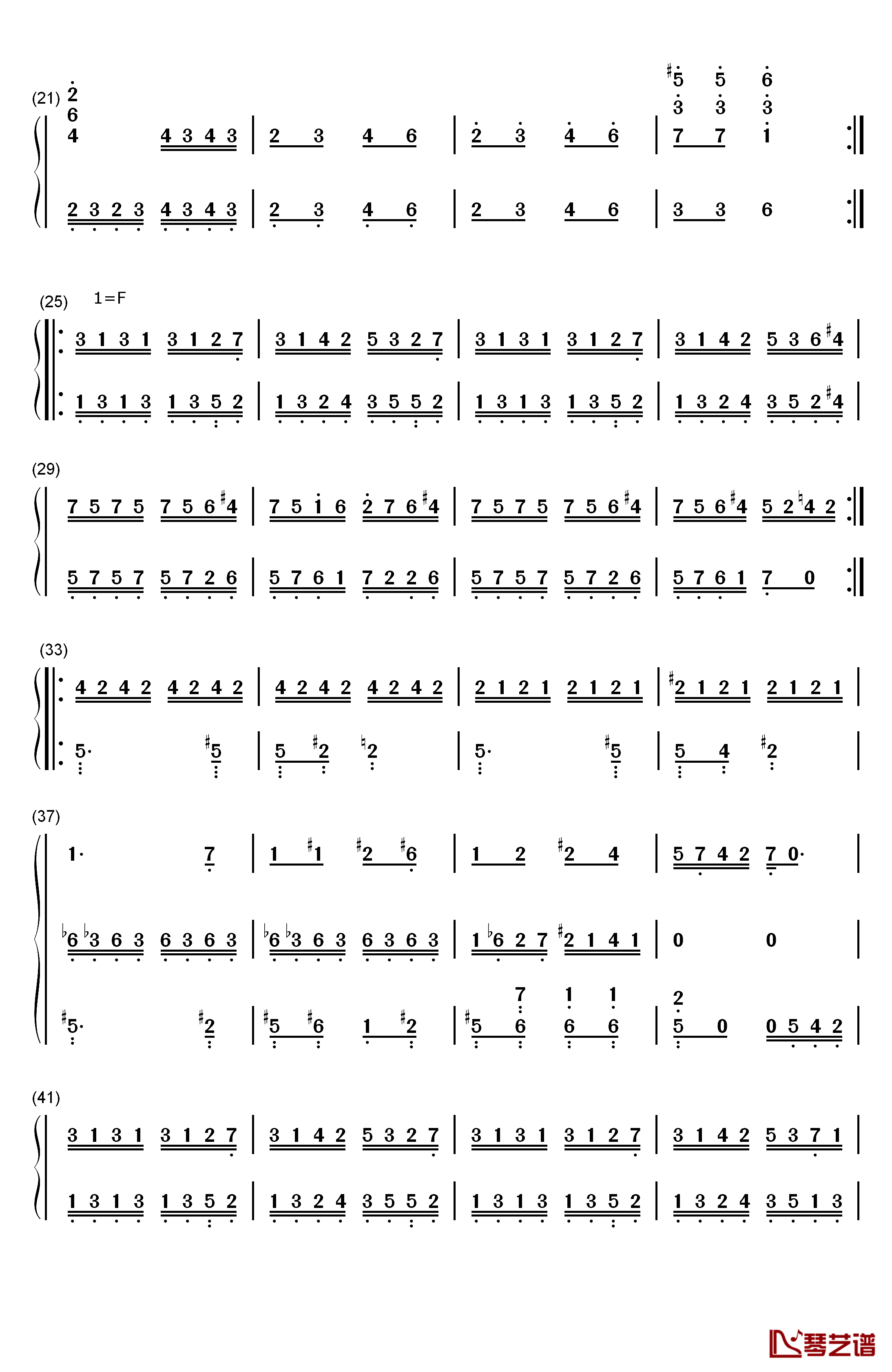 圣诞老人钢琴简谱-数字双手-舒曼  Schumann2