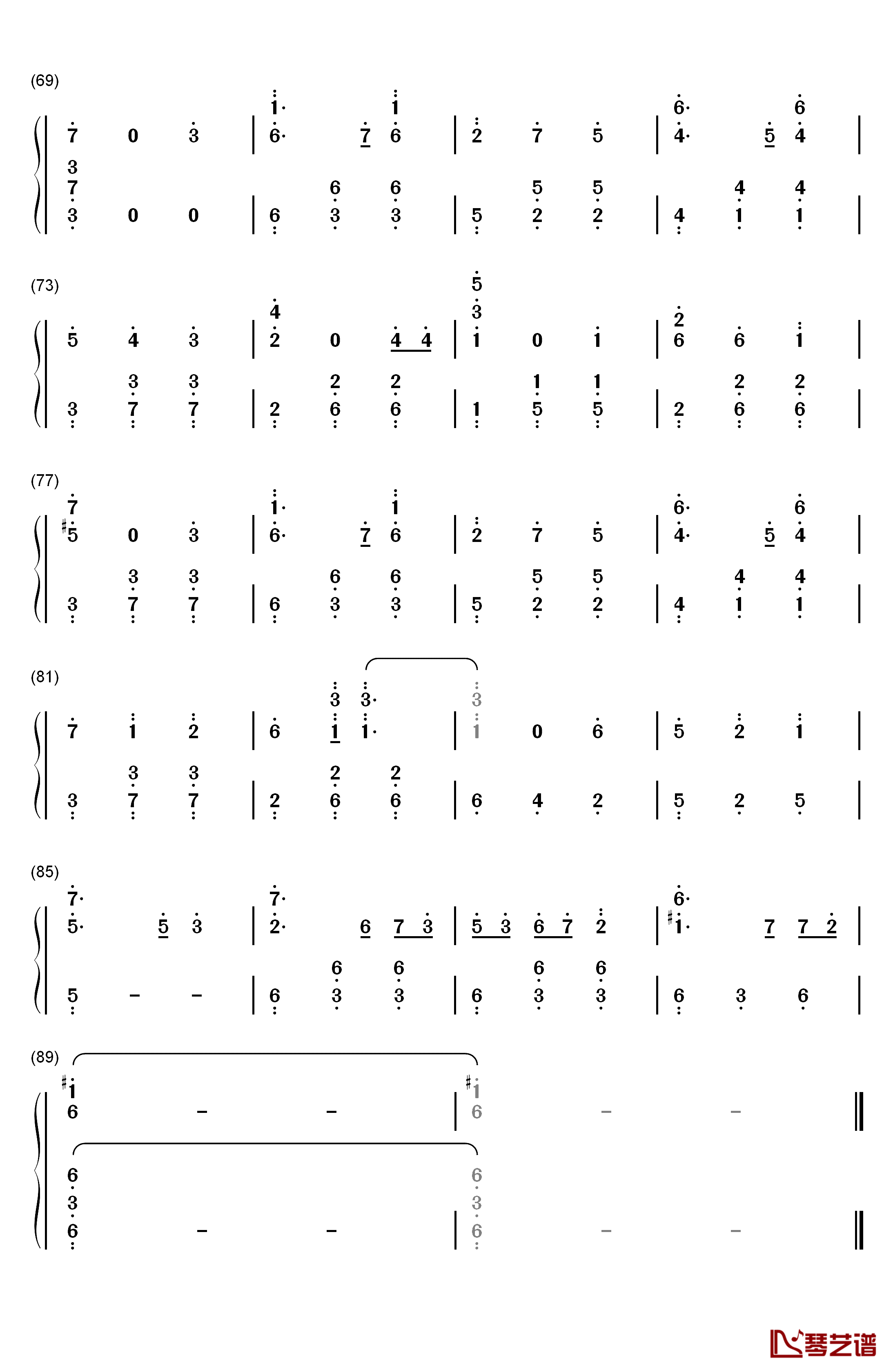 Secret Sky钢琴简谱-数字双手-MICHI4