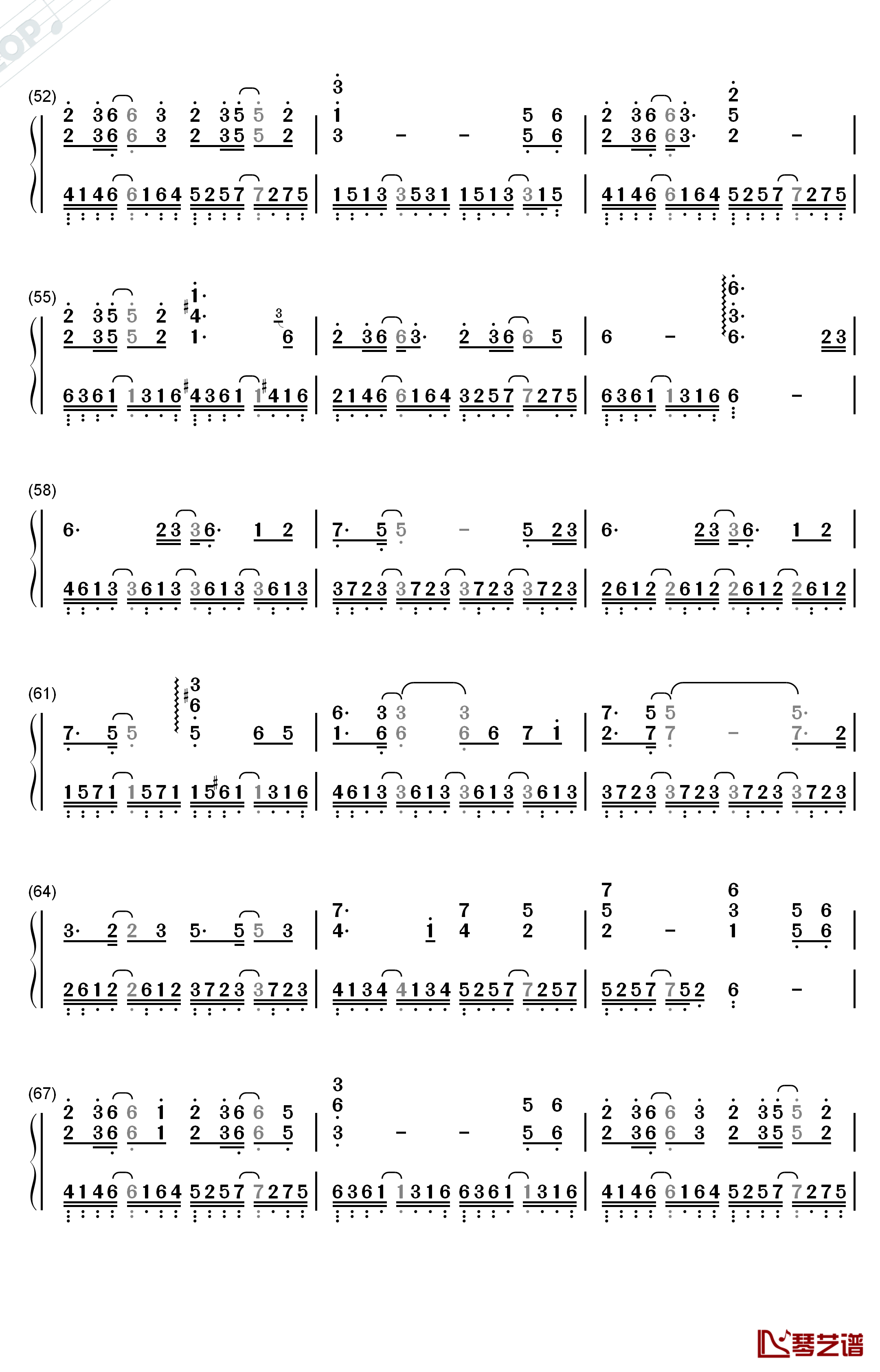 故城钢琴简谱-数字双手-银临 灰原穷4