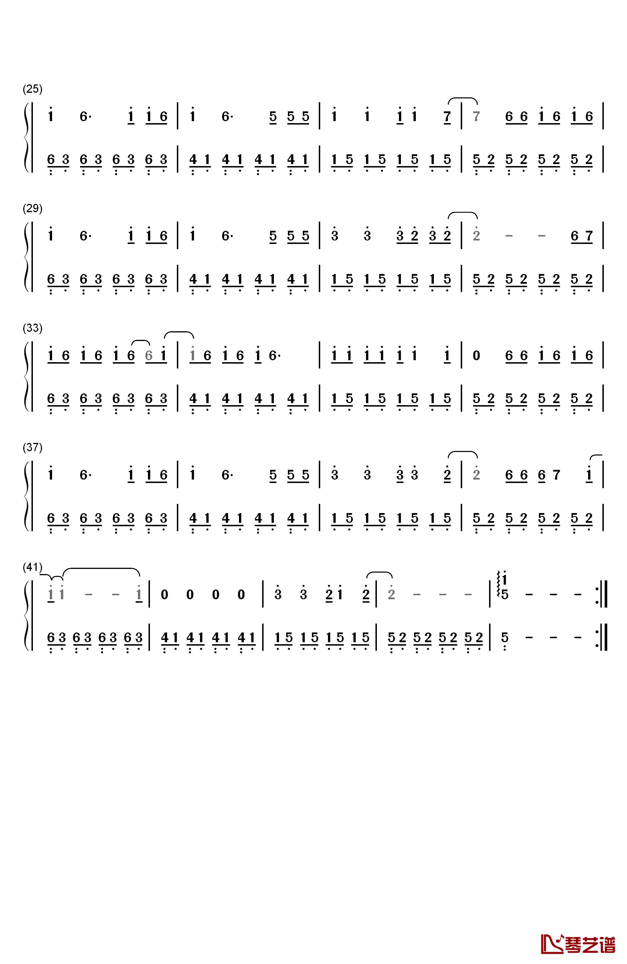 逆战钢琴简谱-数字双手-张杰2