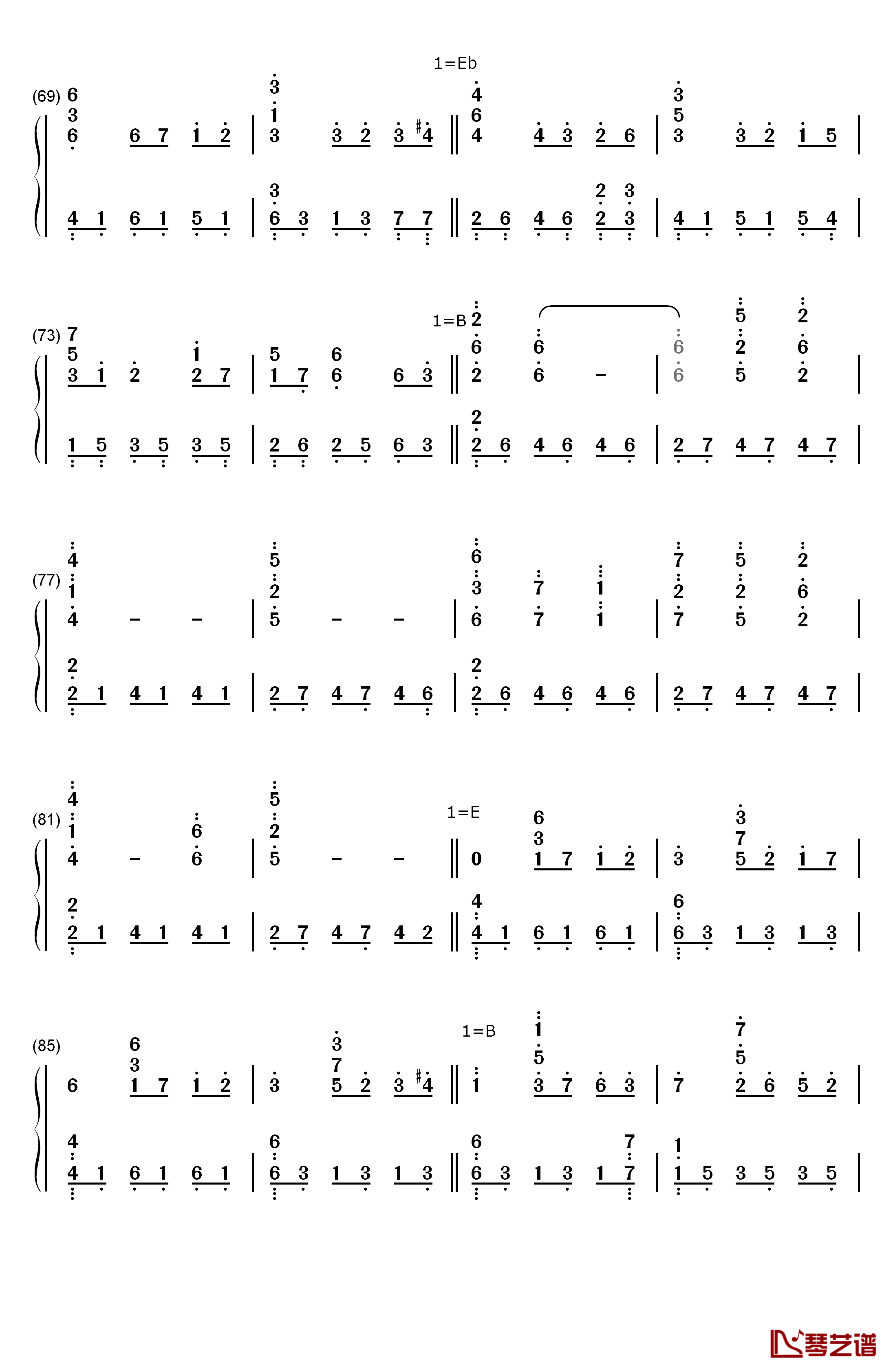 Walt钢琴简谱-数字双手-菅野洋子4