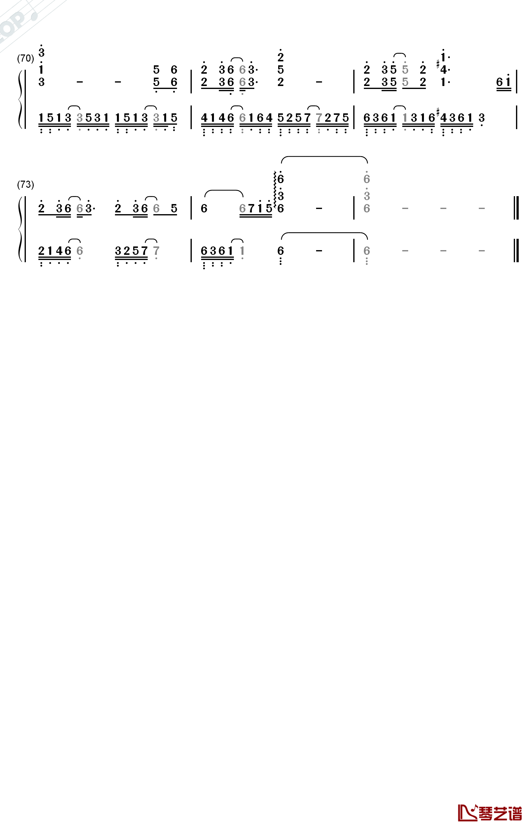 故城钢琴简谱-数字双手-银临 灰原穷5