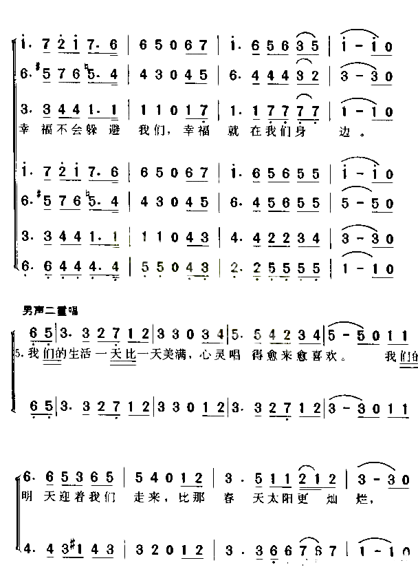 歌唱幸福简谱1