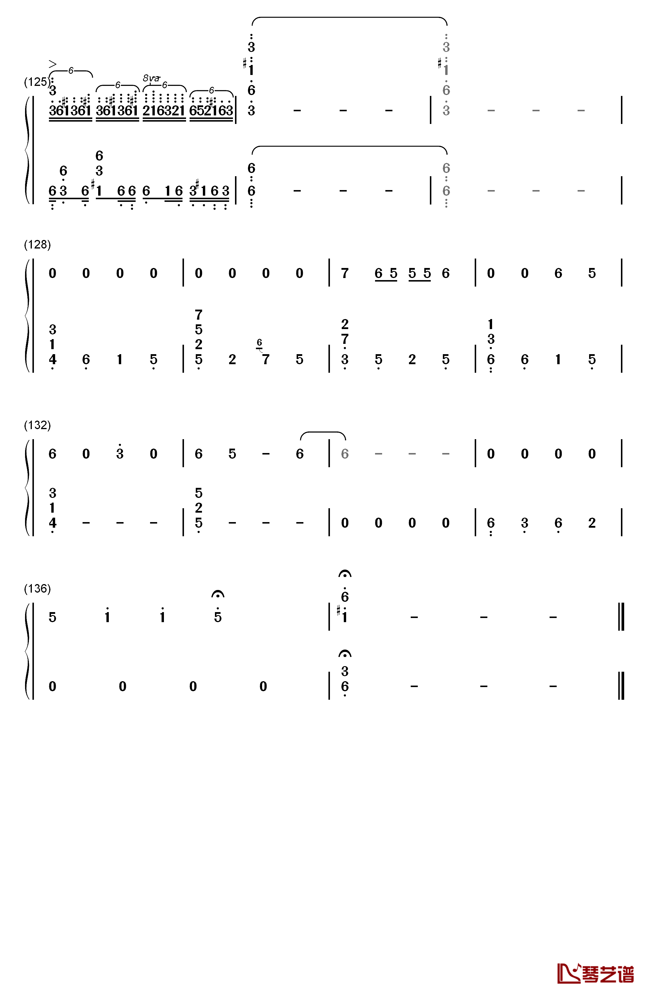 カワキヲアメク钢琴简谱-数字双手-美波8