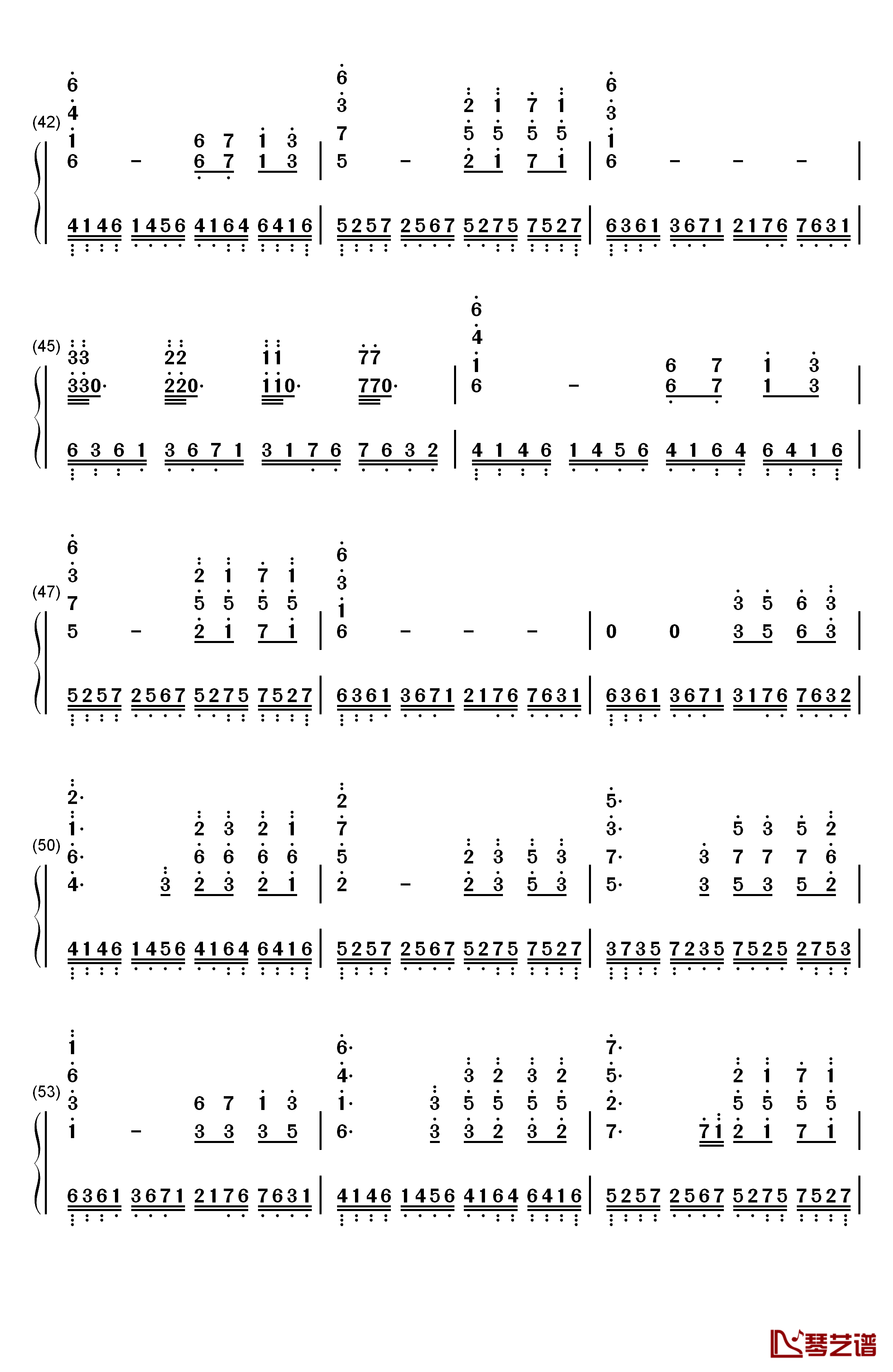 夜的钢琴曲 5钢琴简谱-数字双手-石进3