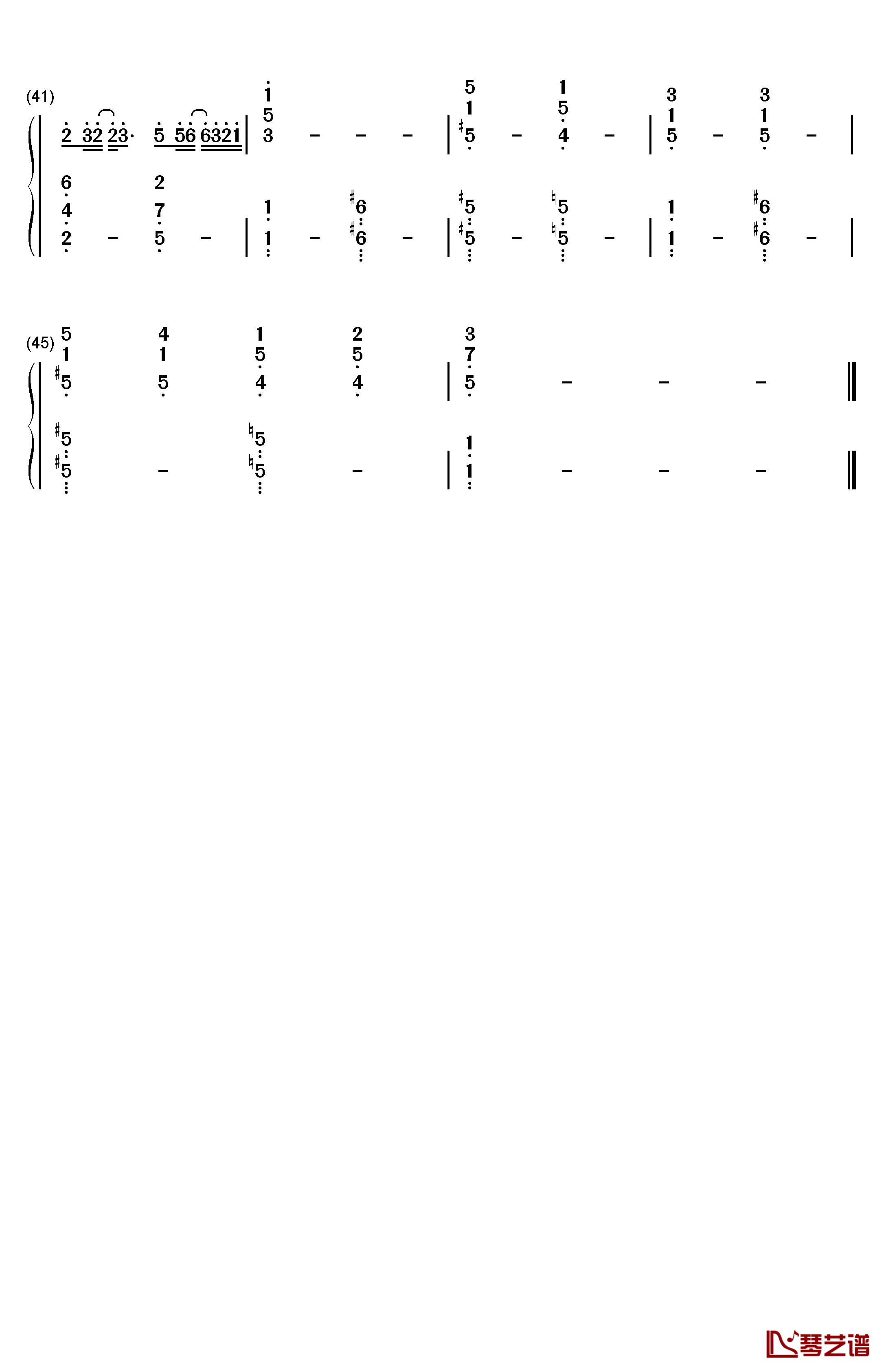 如果没有你钢琴简谱-数字双手-莫文蔚3