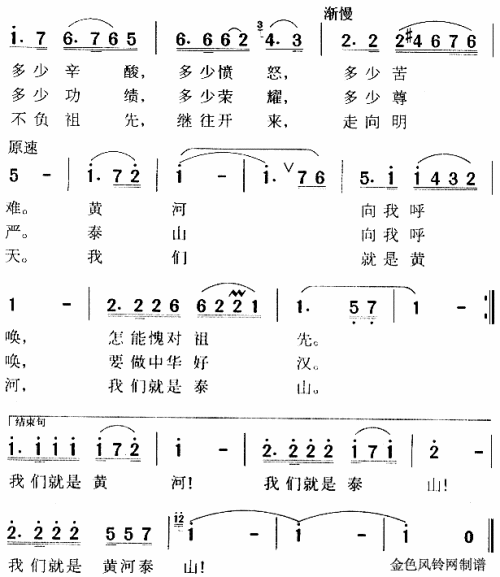 我们是黄河泰山简谱1