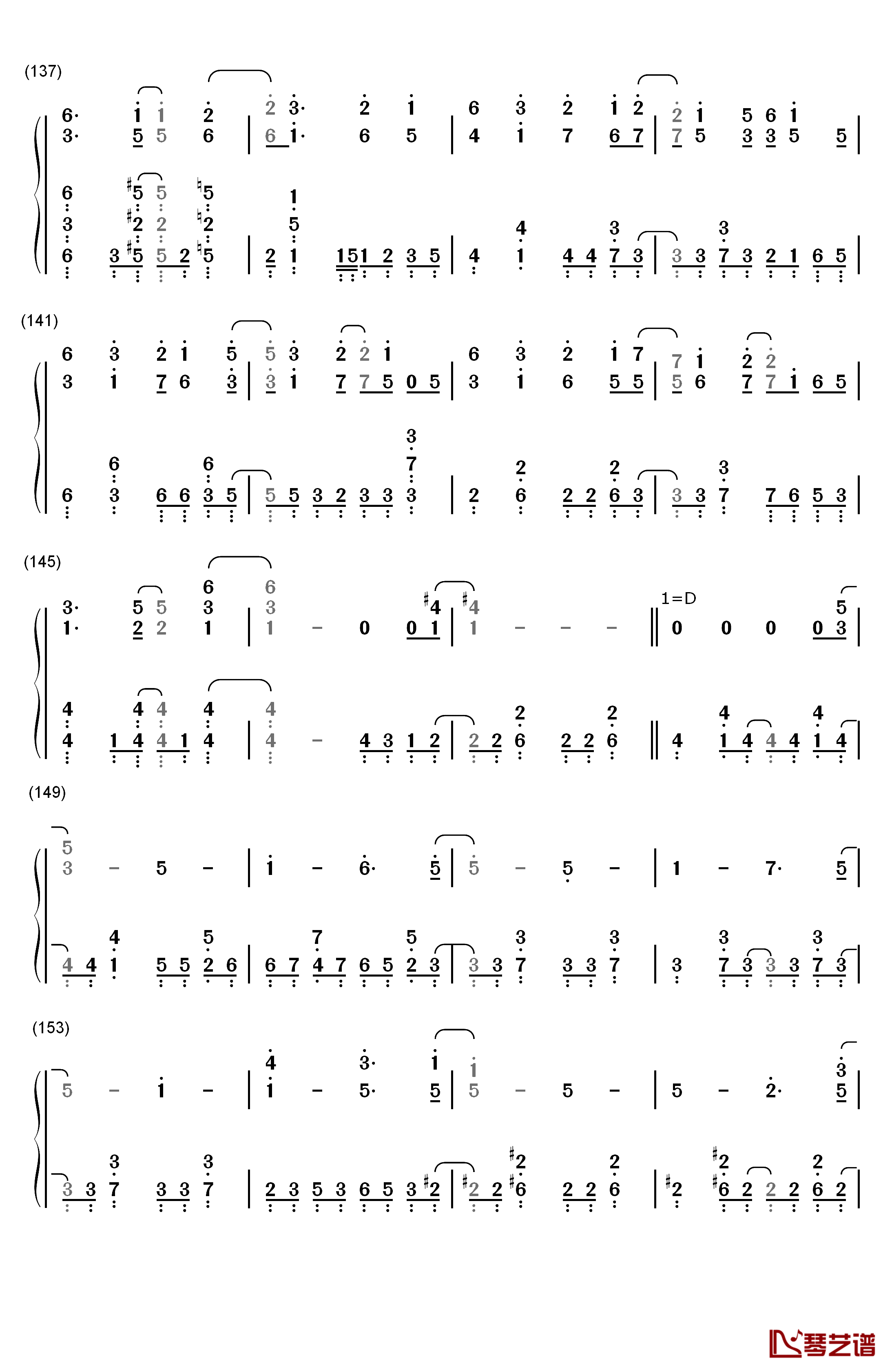 ロスタイムメモリー钢琴简谱-数字双手-IA8