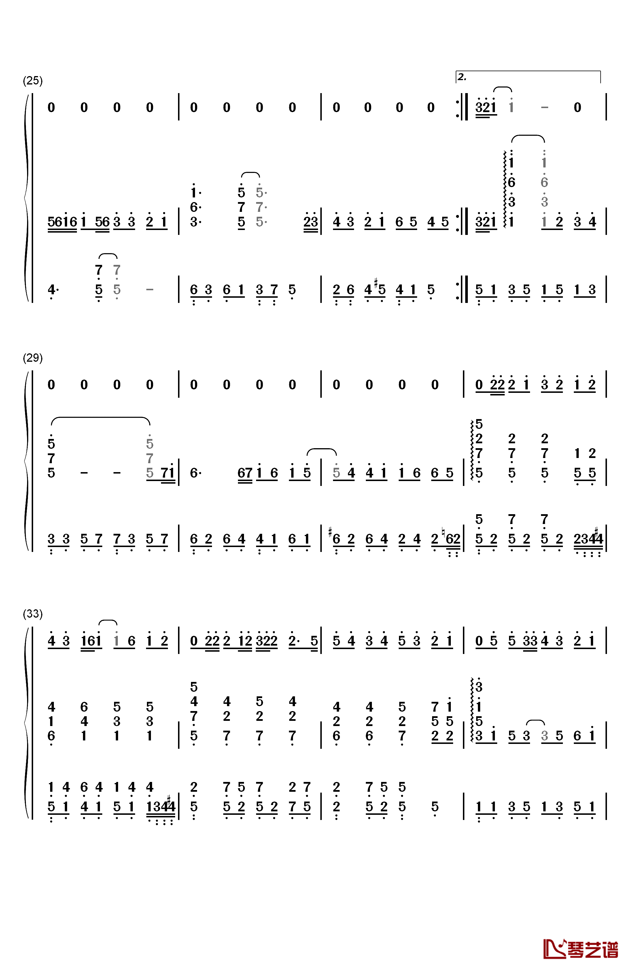 爱情字典钢琴简谱-数字双手-孙燕姿3