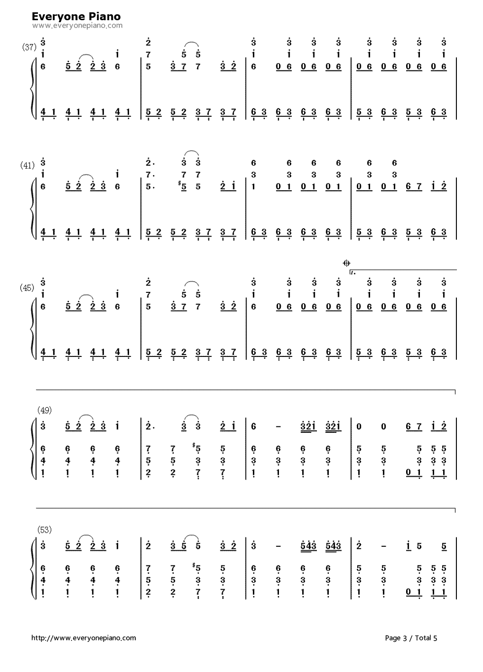 谎言钢琴简谱-数字双手-BigBang3