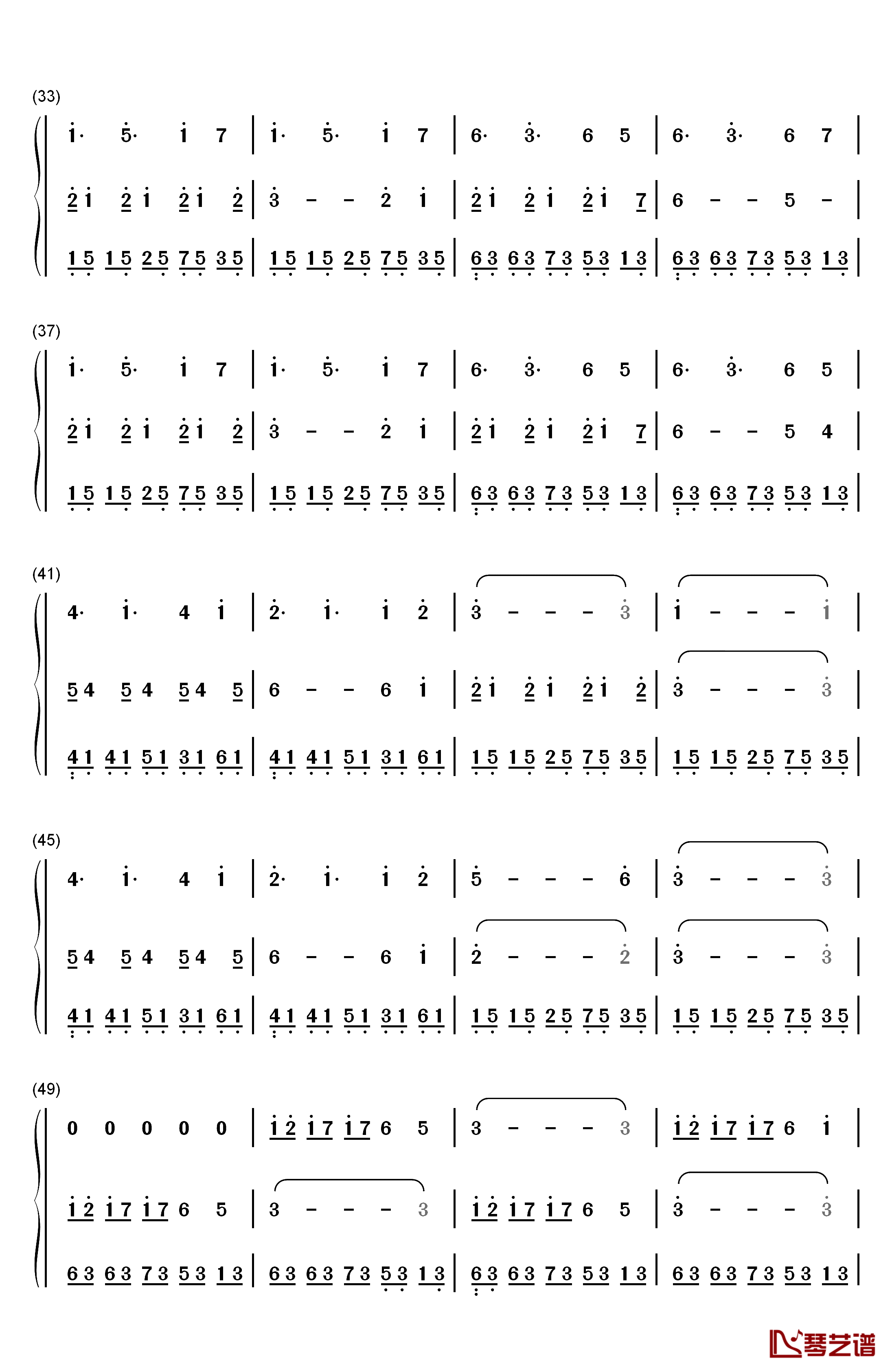 Wind钢琴简谱-数字双手-Brian Crain3