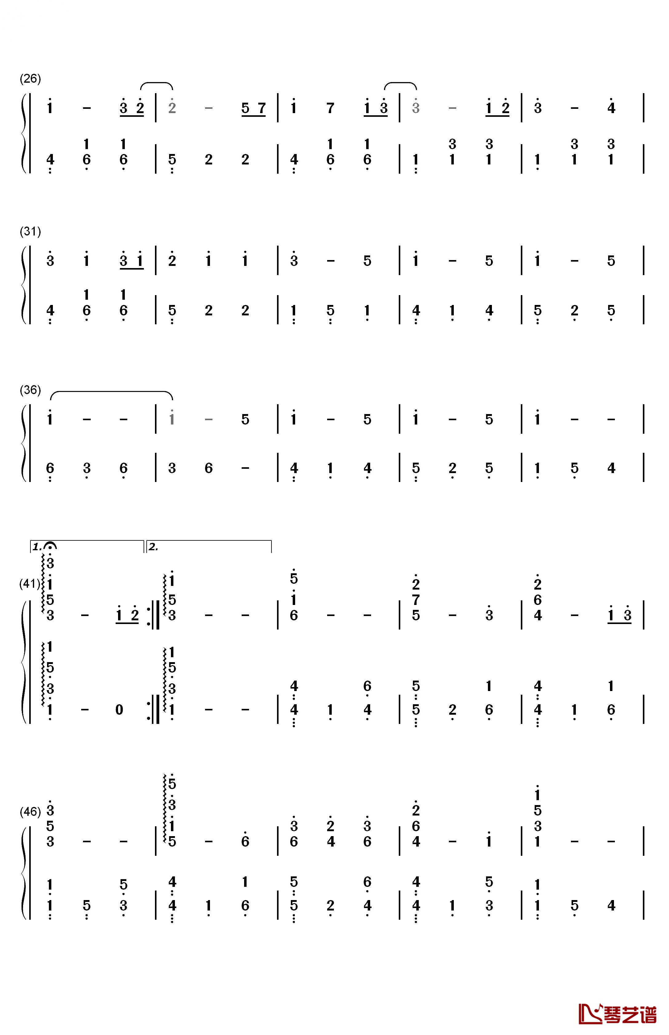 愿いが叶う场所钢琴简谱-数字双手-Magome Togoshi2