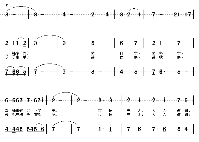 广安市民守则歌简谱1