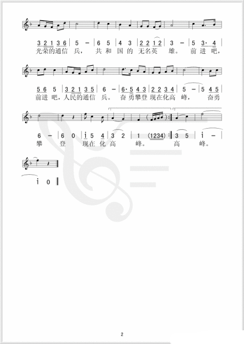 通信兵进行曲简谱1
