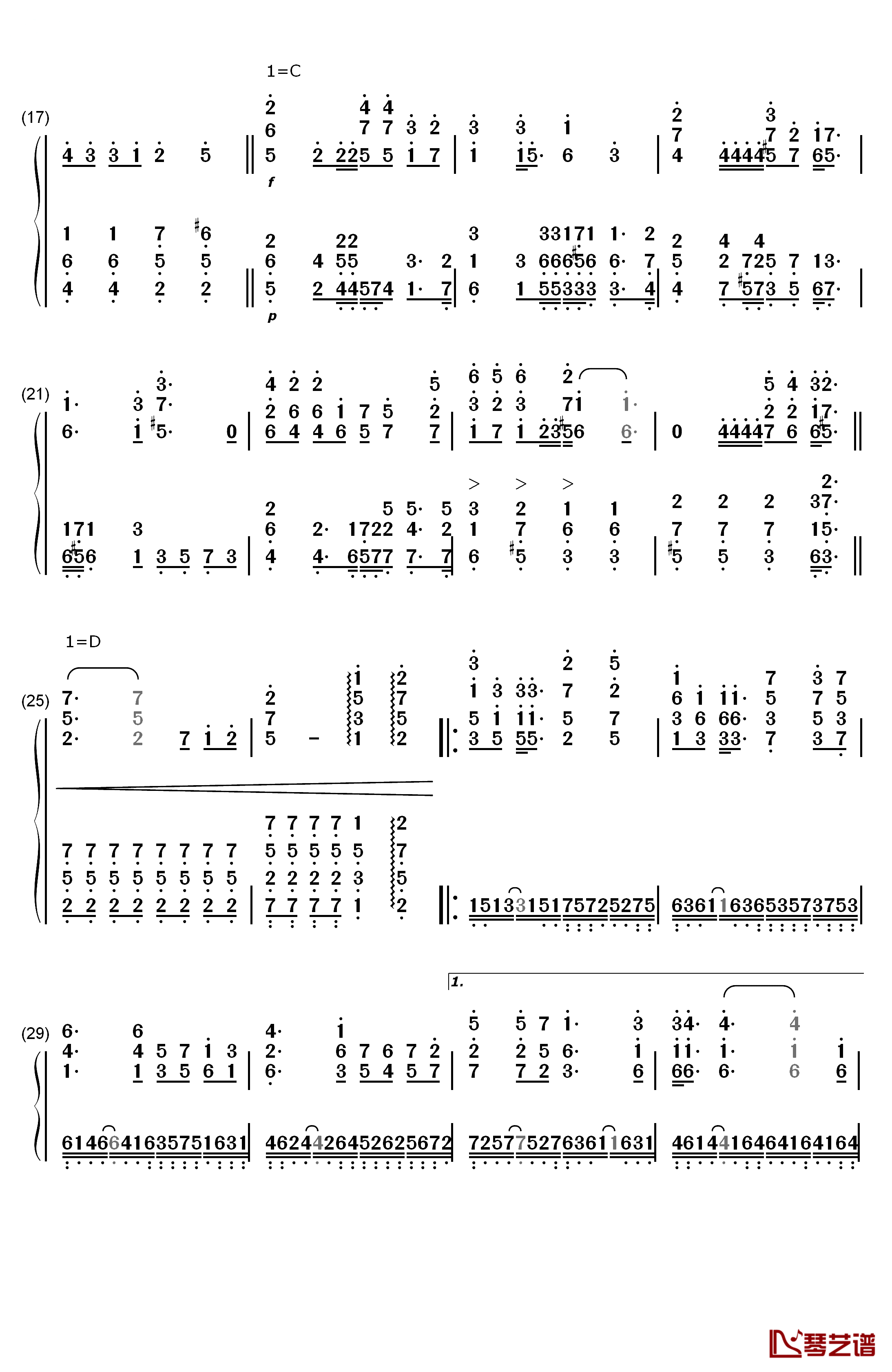 Ocean钢琴简谱-数字双手-B'z2