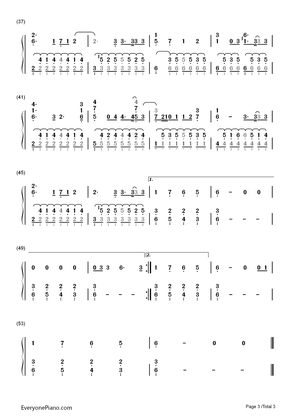 Million Years Ago钢琴简谱-数字双手-Adele3