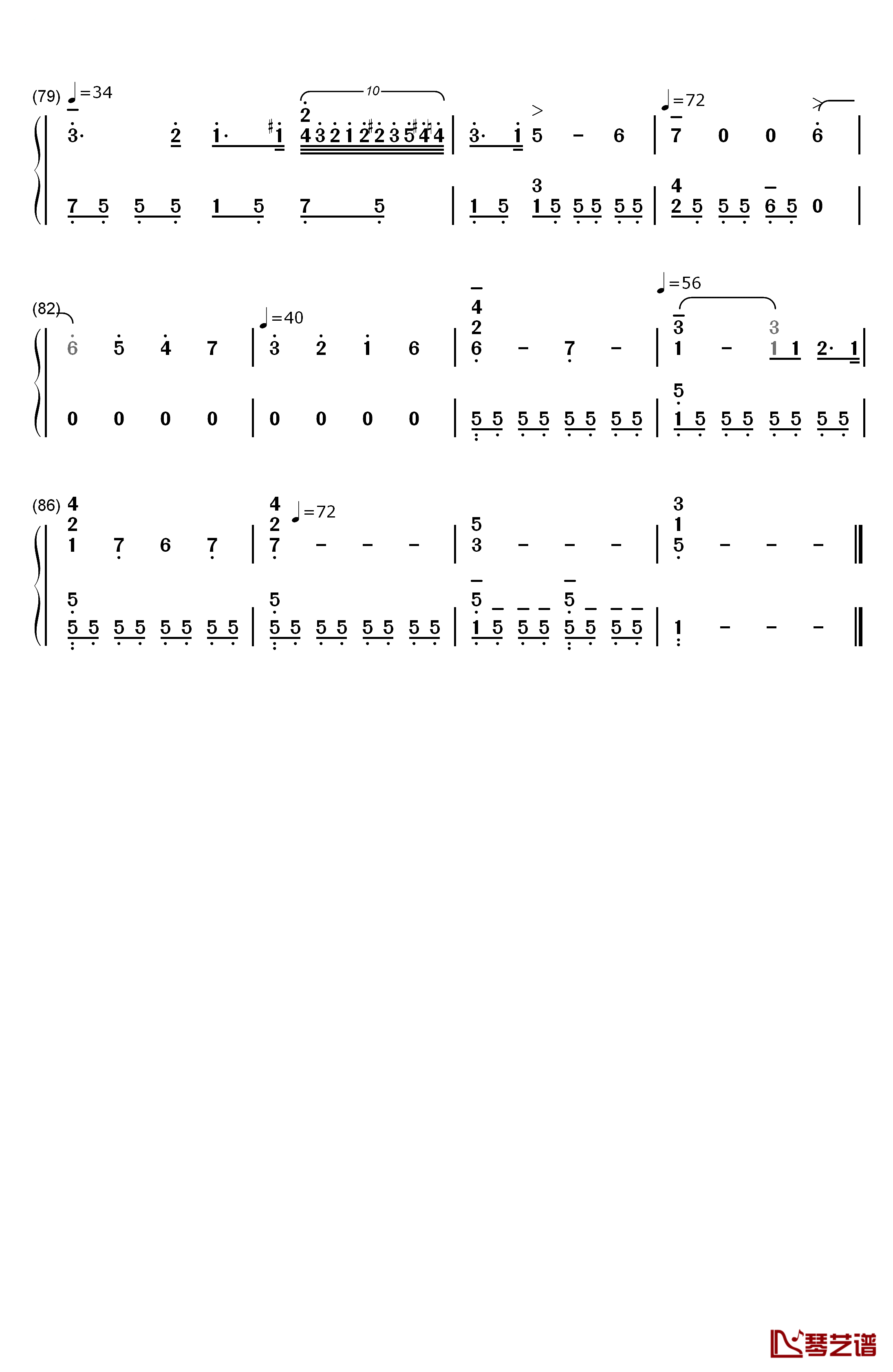 雨滴前奏曲钢琴简谱-数字双手-肖邦5