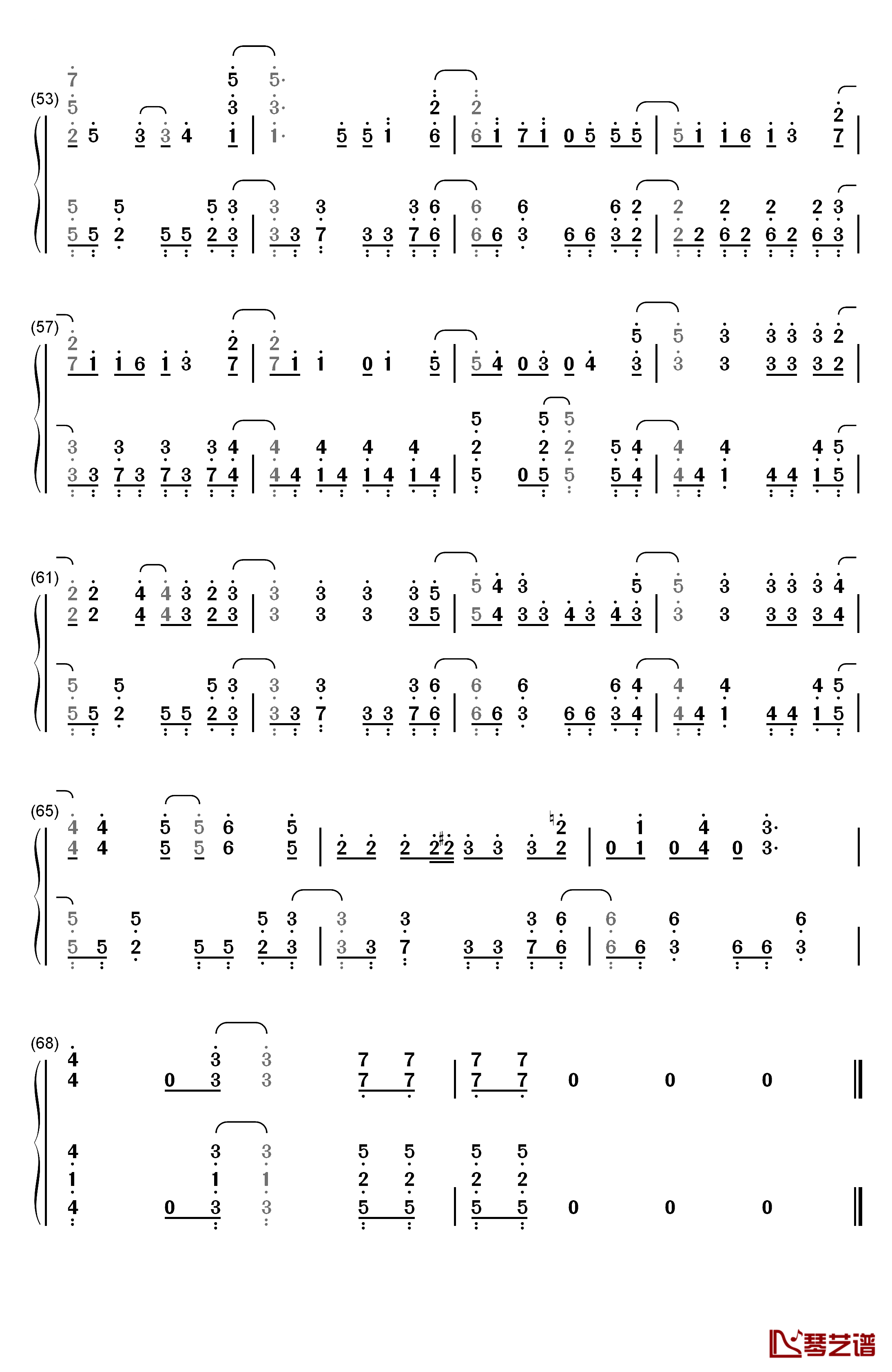 NEWLOOK钢琴简谱-数字双手-绫野真白4