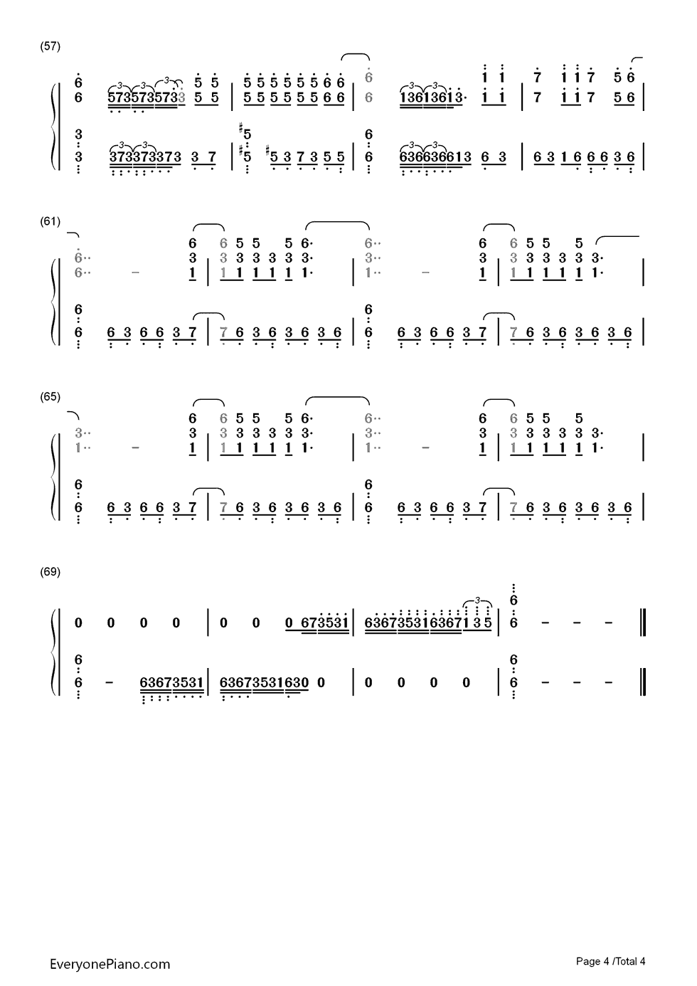 スピードと摩擦钢琴简谱-数字双手-amazarashi4