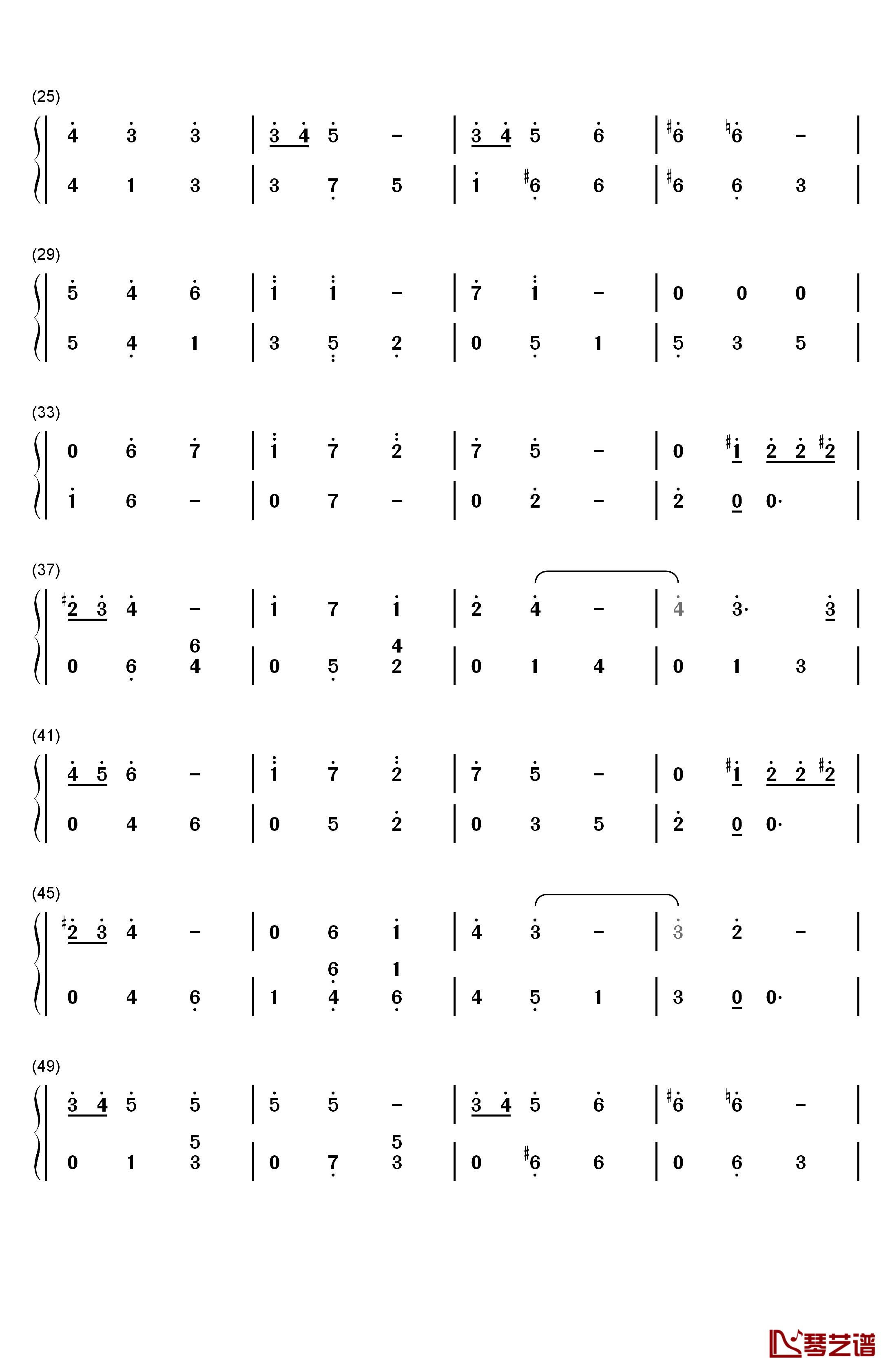 恋心钢琴简谱-数字双手-水谷広実2