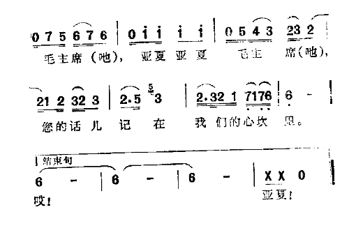 毛主席的话儿基在我们心坎里简谱1