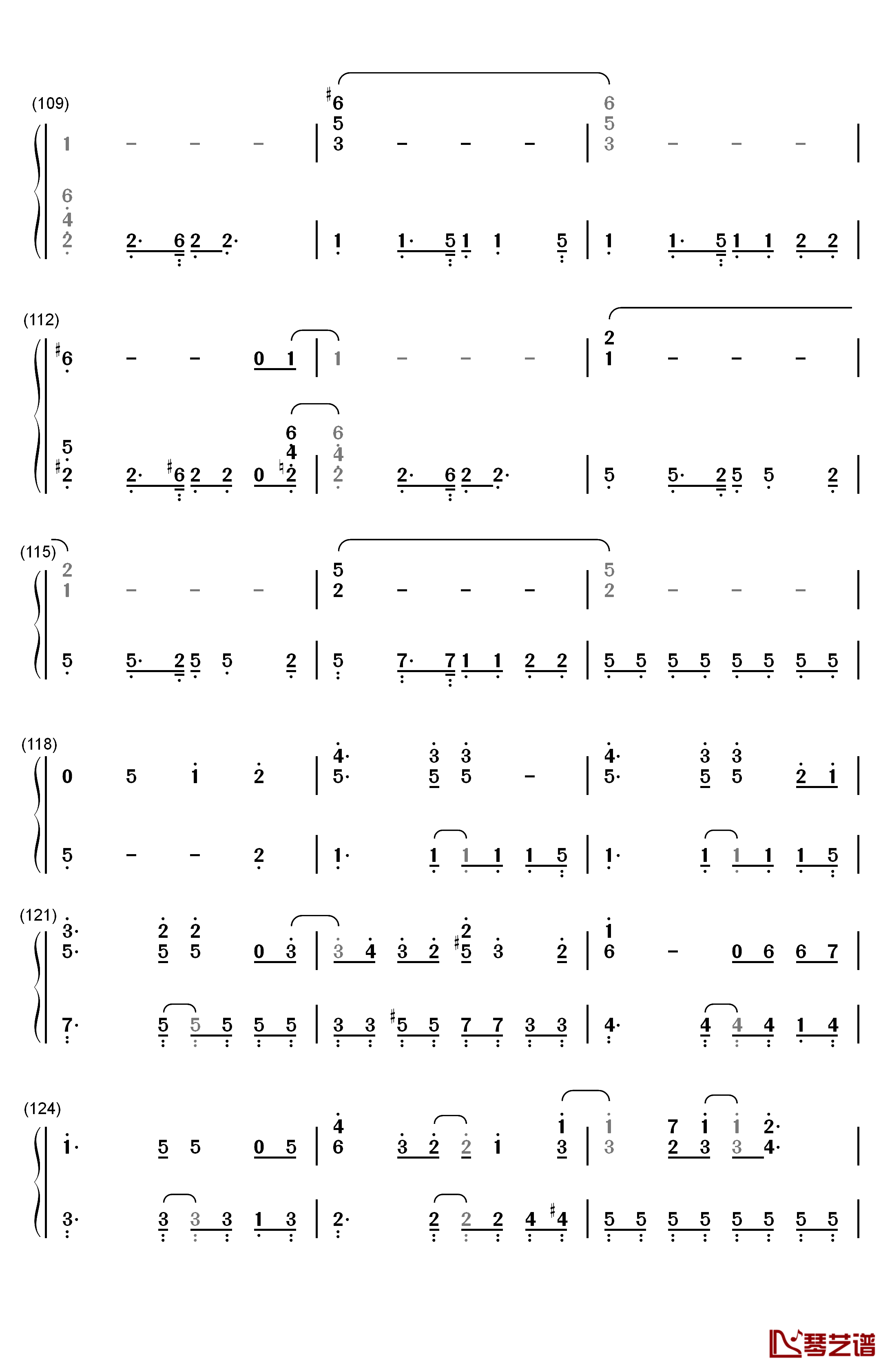 Change The World钢琴简谱-数字双手-V67