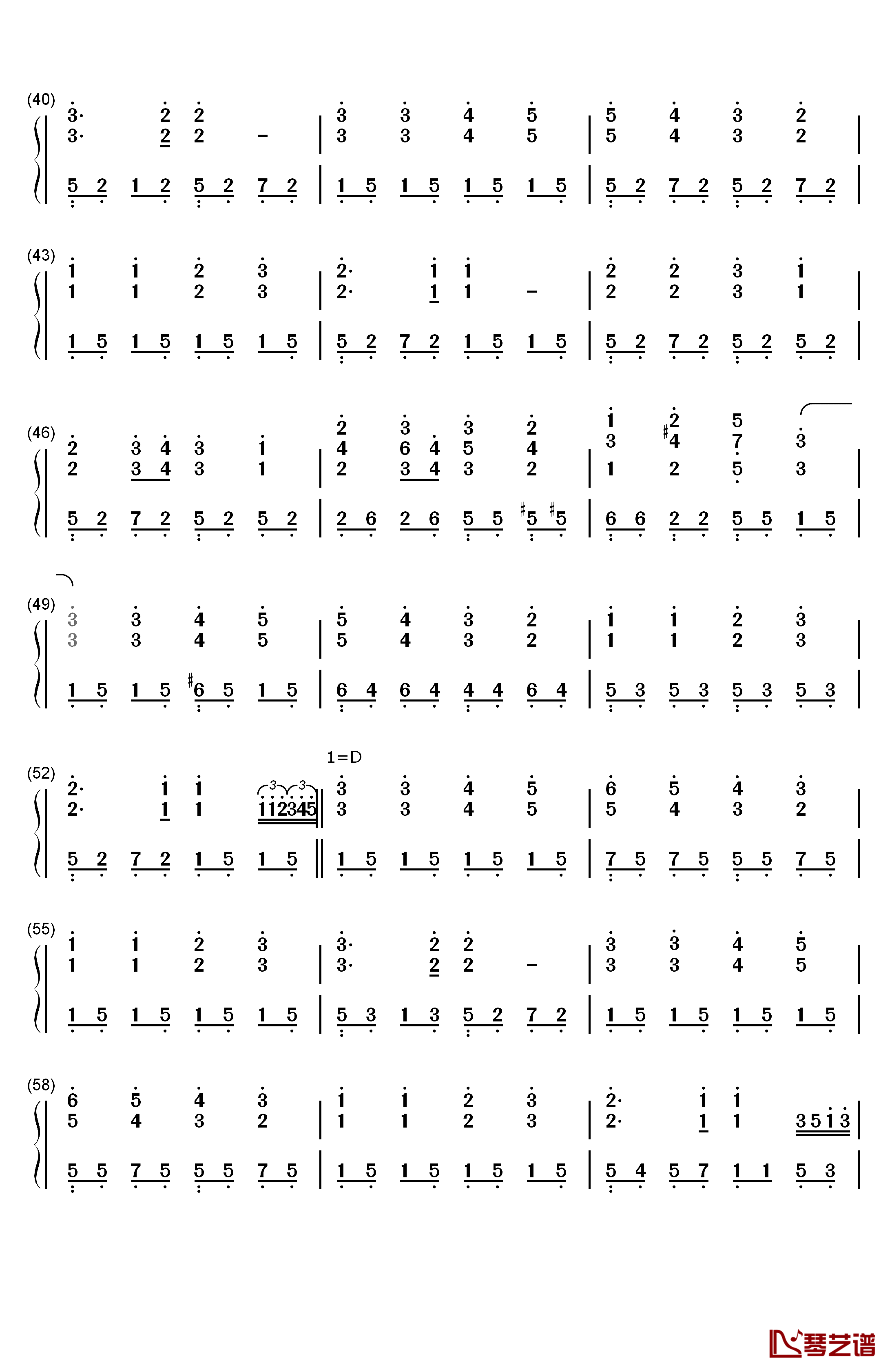 欢乐颂钢琴简谱-数字双手-理查德克莱德曼3