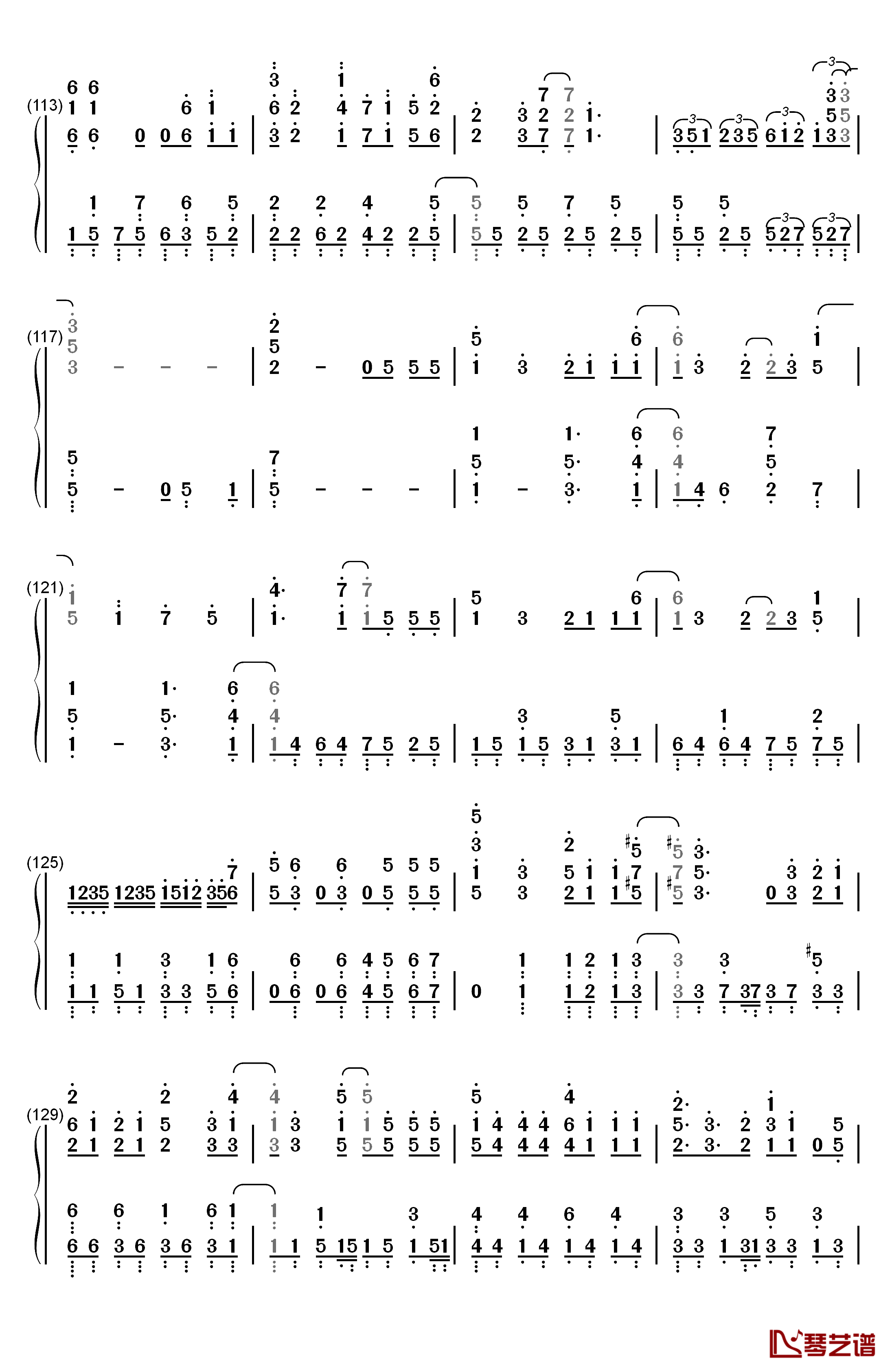 BABY钢琴简谱-数字双手-甜蜜子弹7