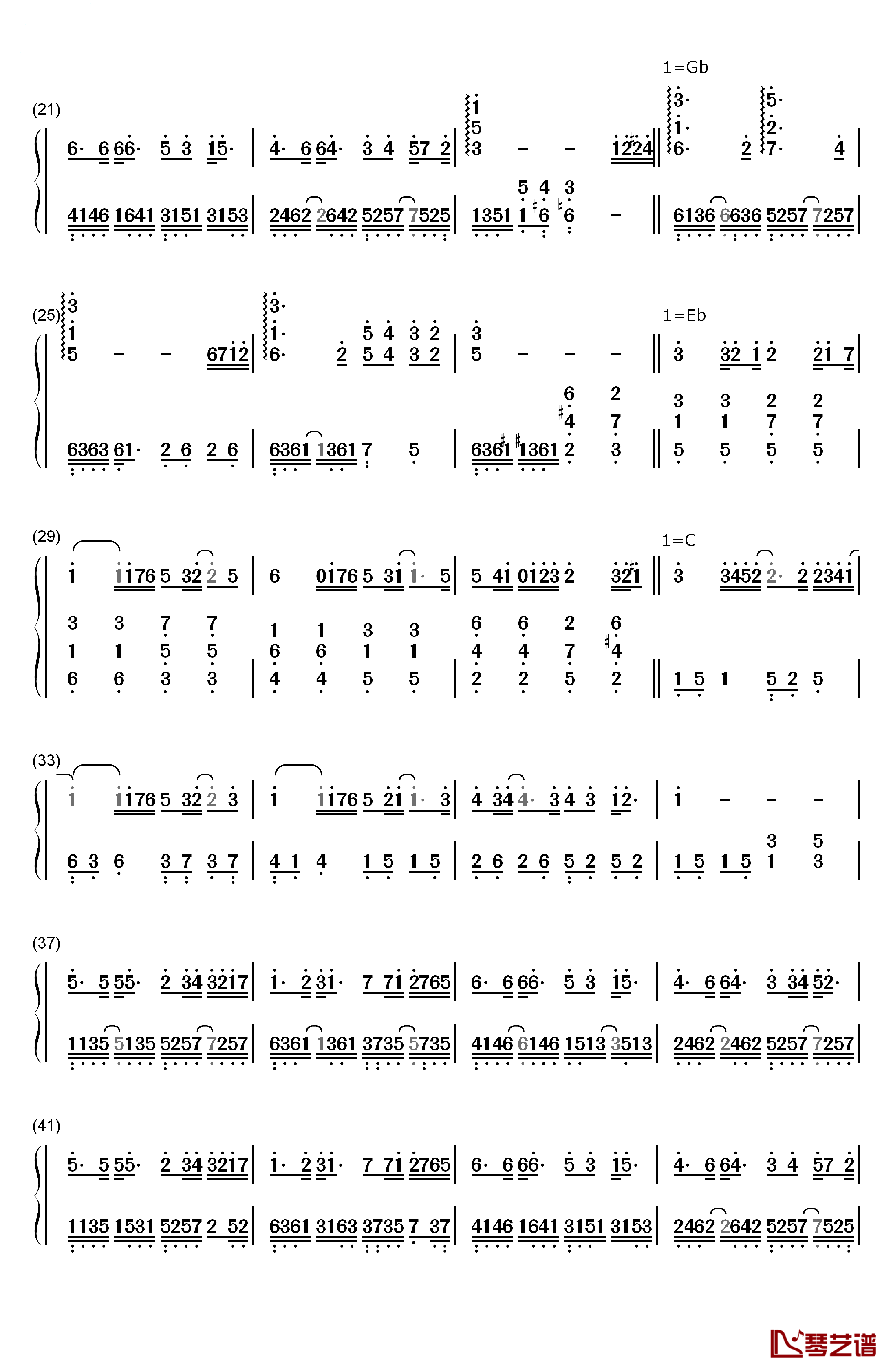 被风吹过的夏天钢琴简谱-数字双手-金莎 林俊杰2