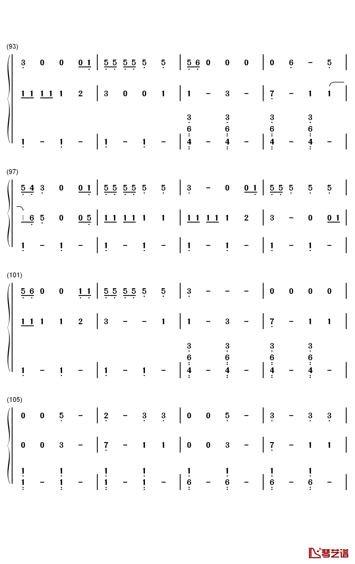 Exile钢琴简谱-数字双手-Taylor Swift Bon Iver5