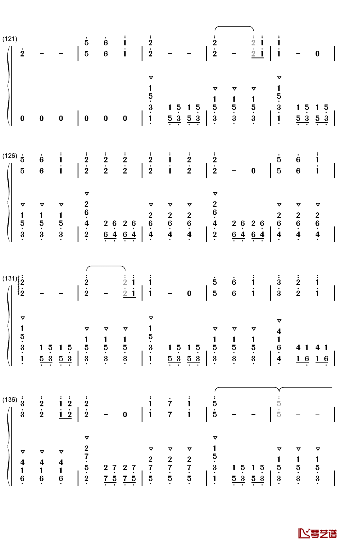 粉色闪电钢琴简谱-数字双手-R1SE7