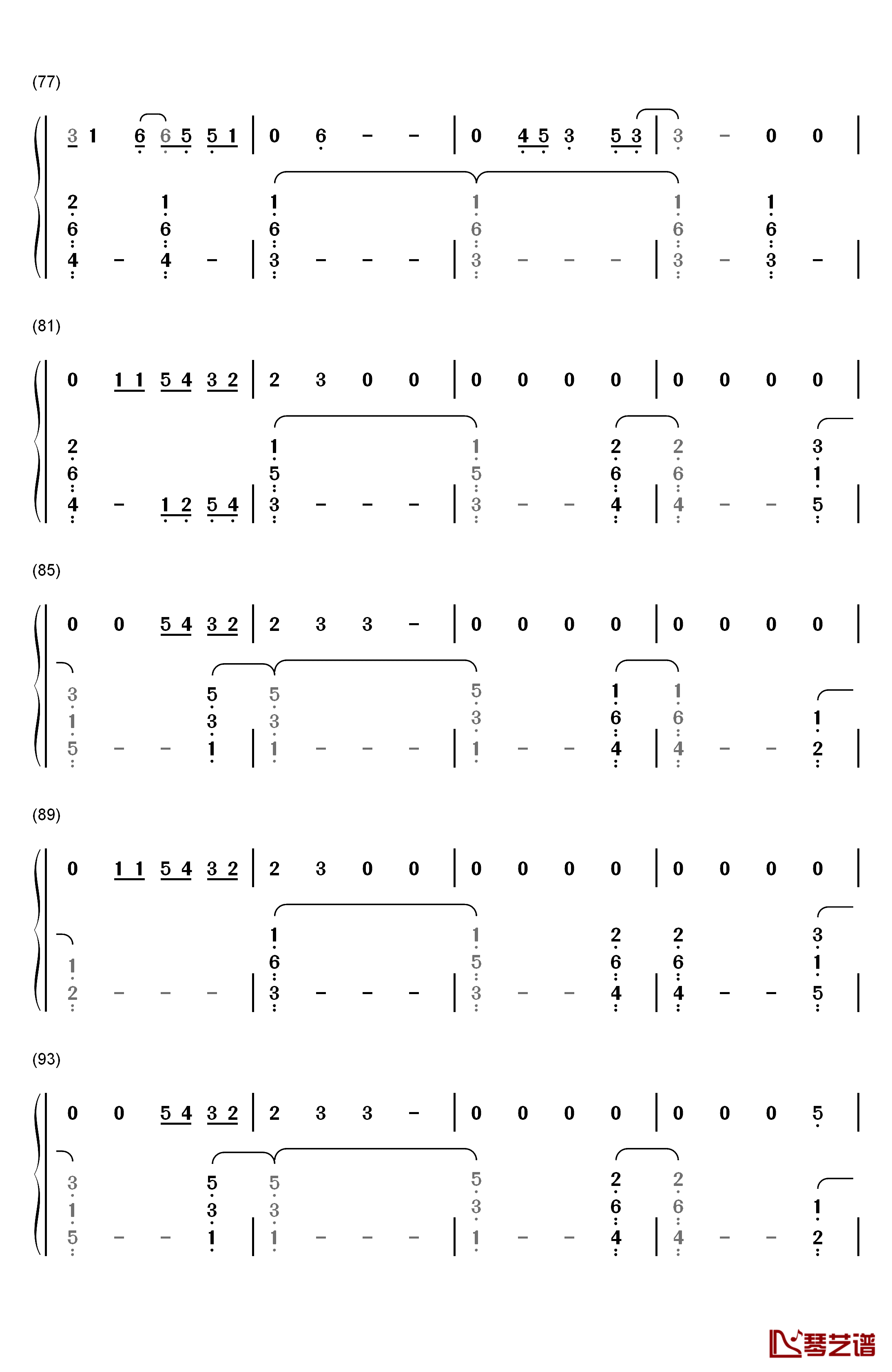 Bridges钢琴简谱-数字双手-Broods5