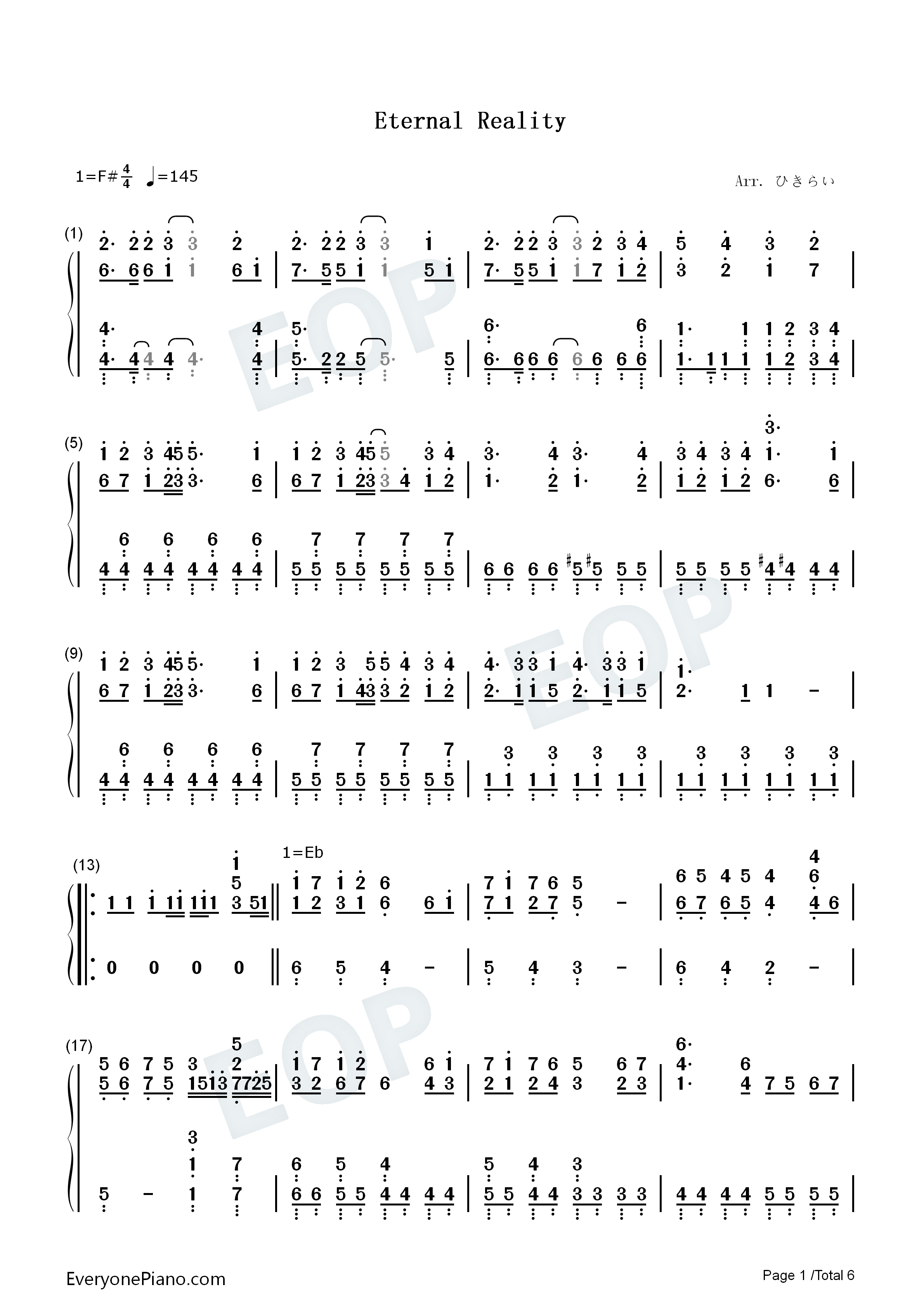 eternal reality钢琴简谱-fripSide演唱1