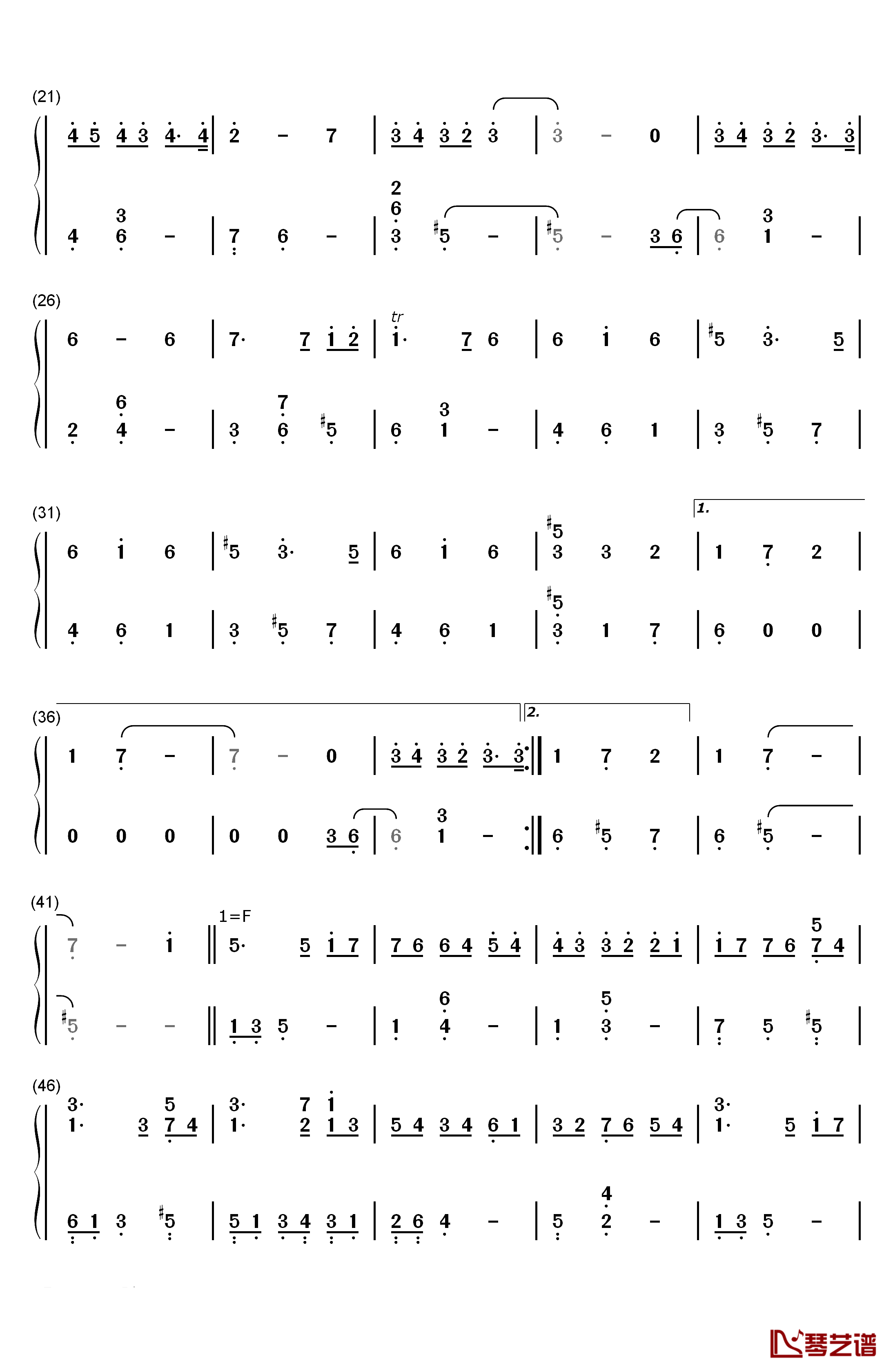 人间失格钢琴简谱-数字双手-中岛信行2