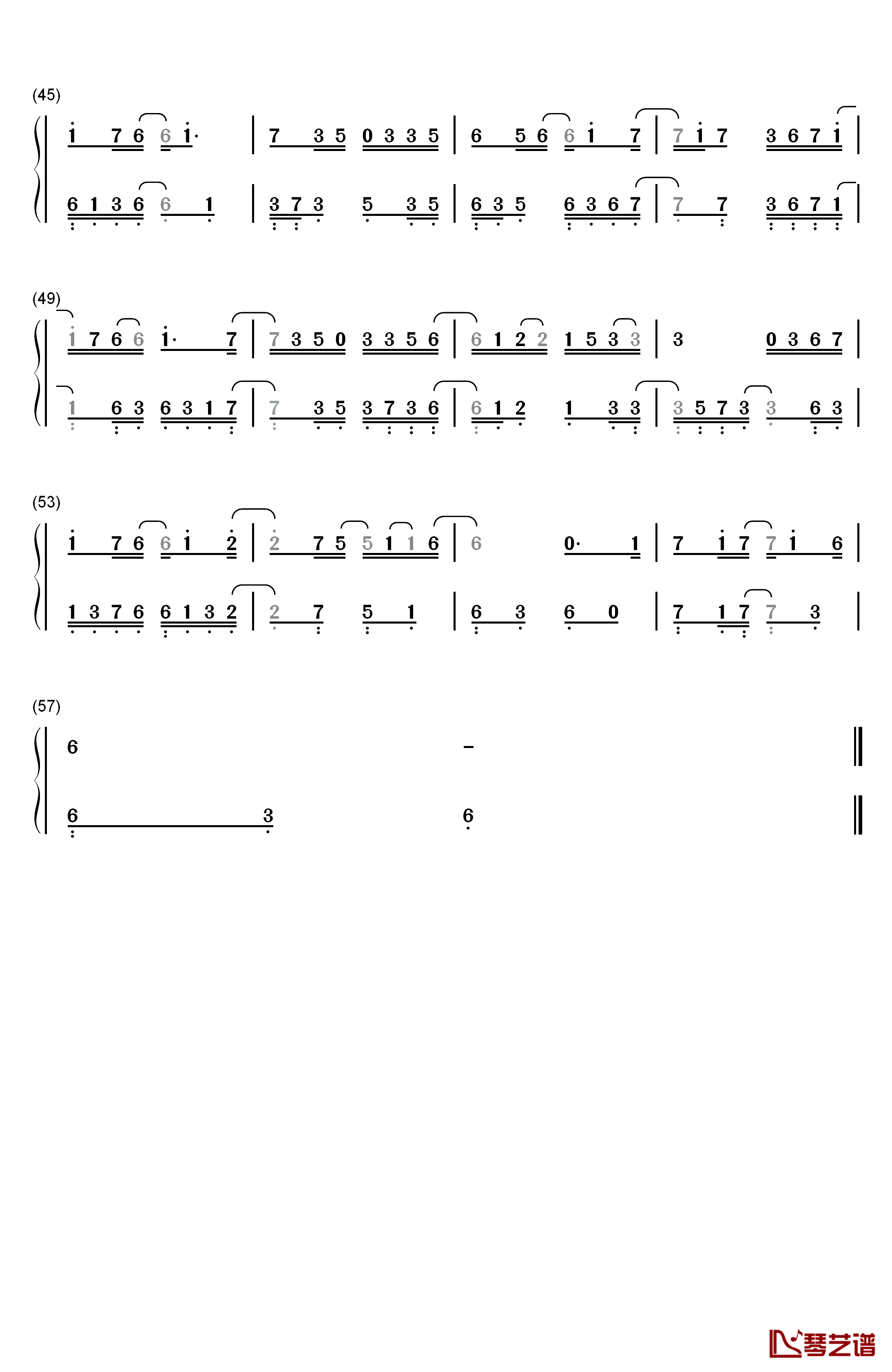 某人钢琴简谱-数字双手-汪苏泷3